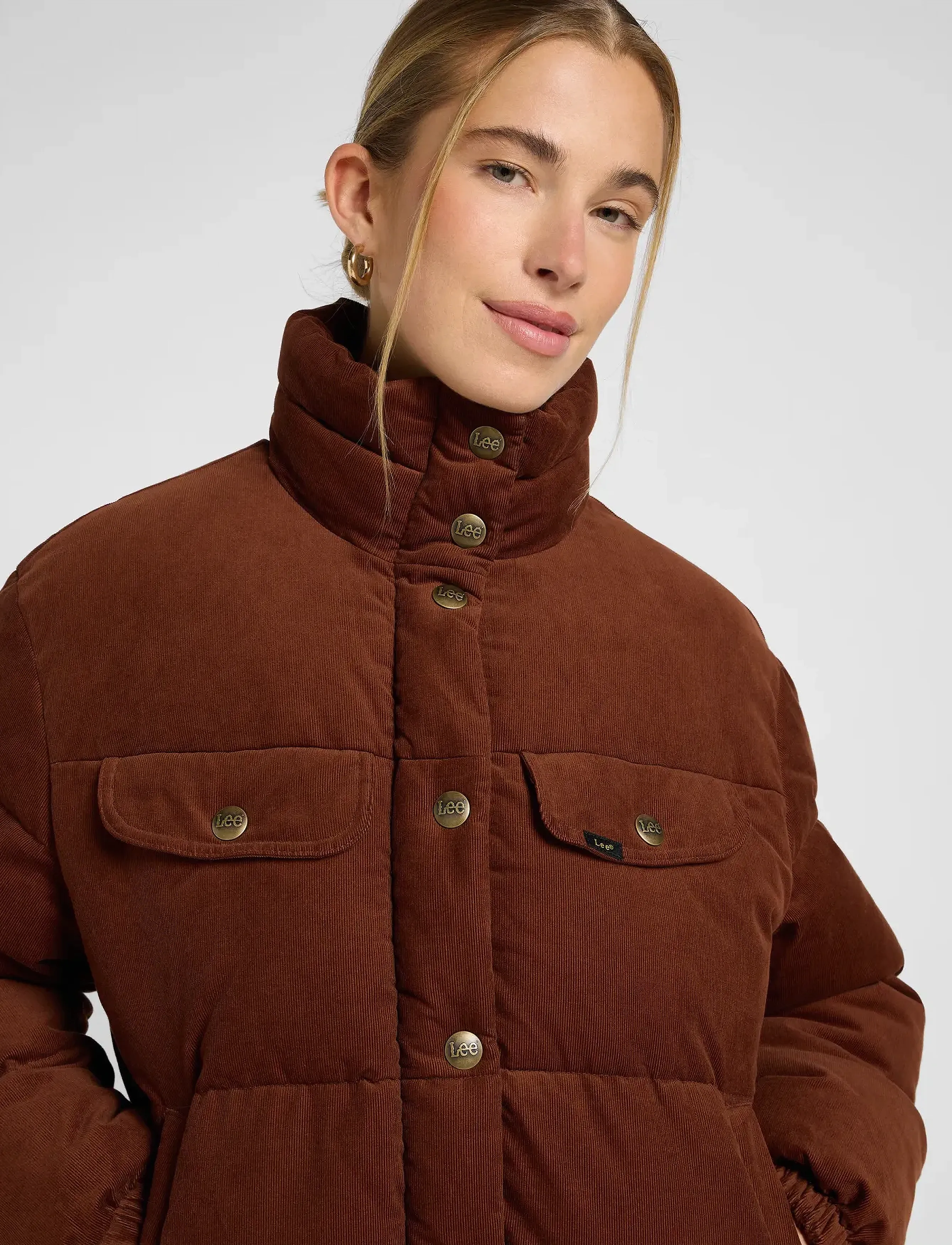 Lee Jeans - RIDER PUFFER JACKET - ulkovaatteet - luxe brown - 5