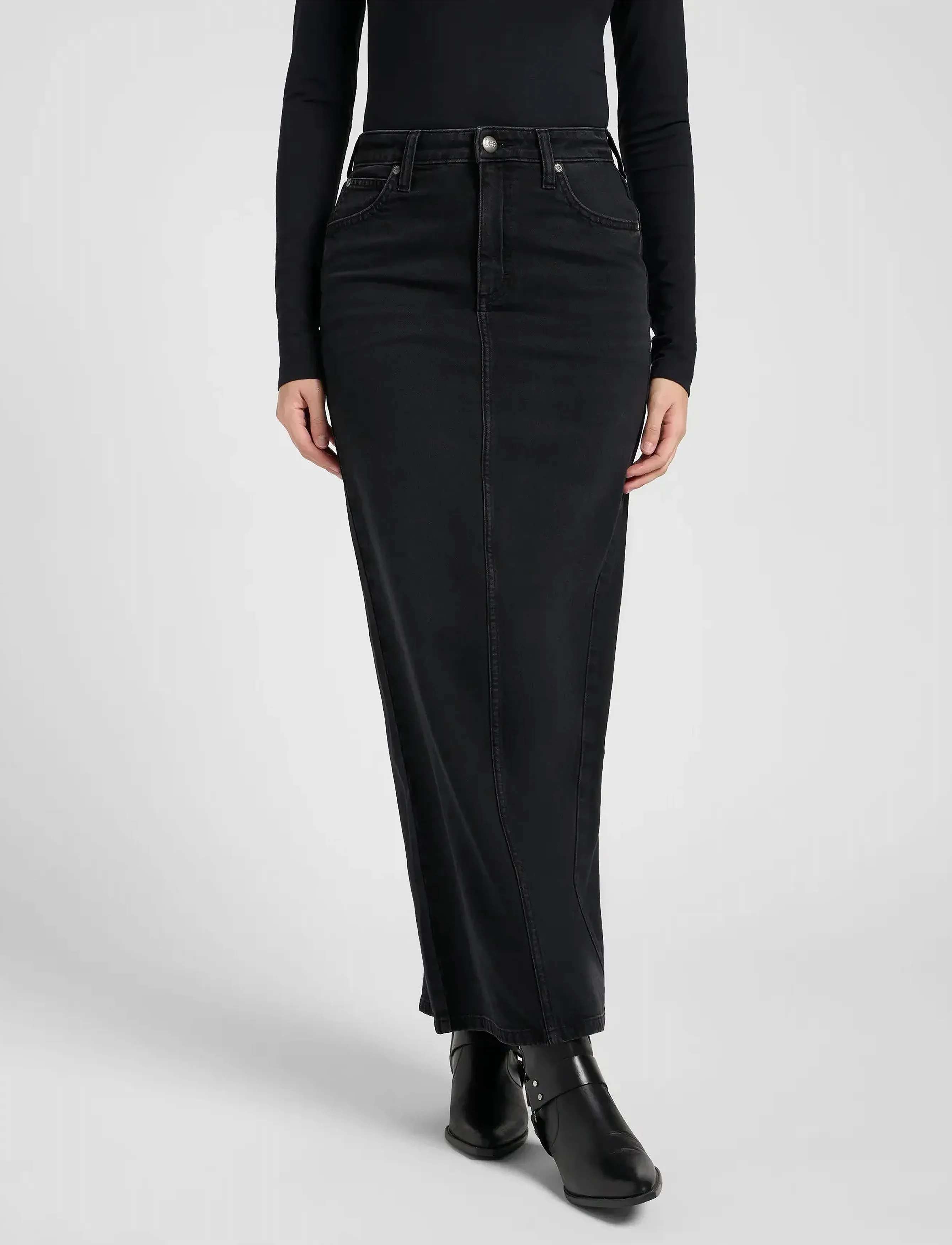 Lee Jeans - BACK SLIT MAXI SKIRT - teksaseelikud - dark age - 0