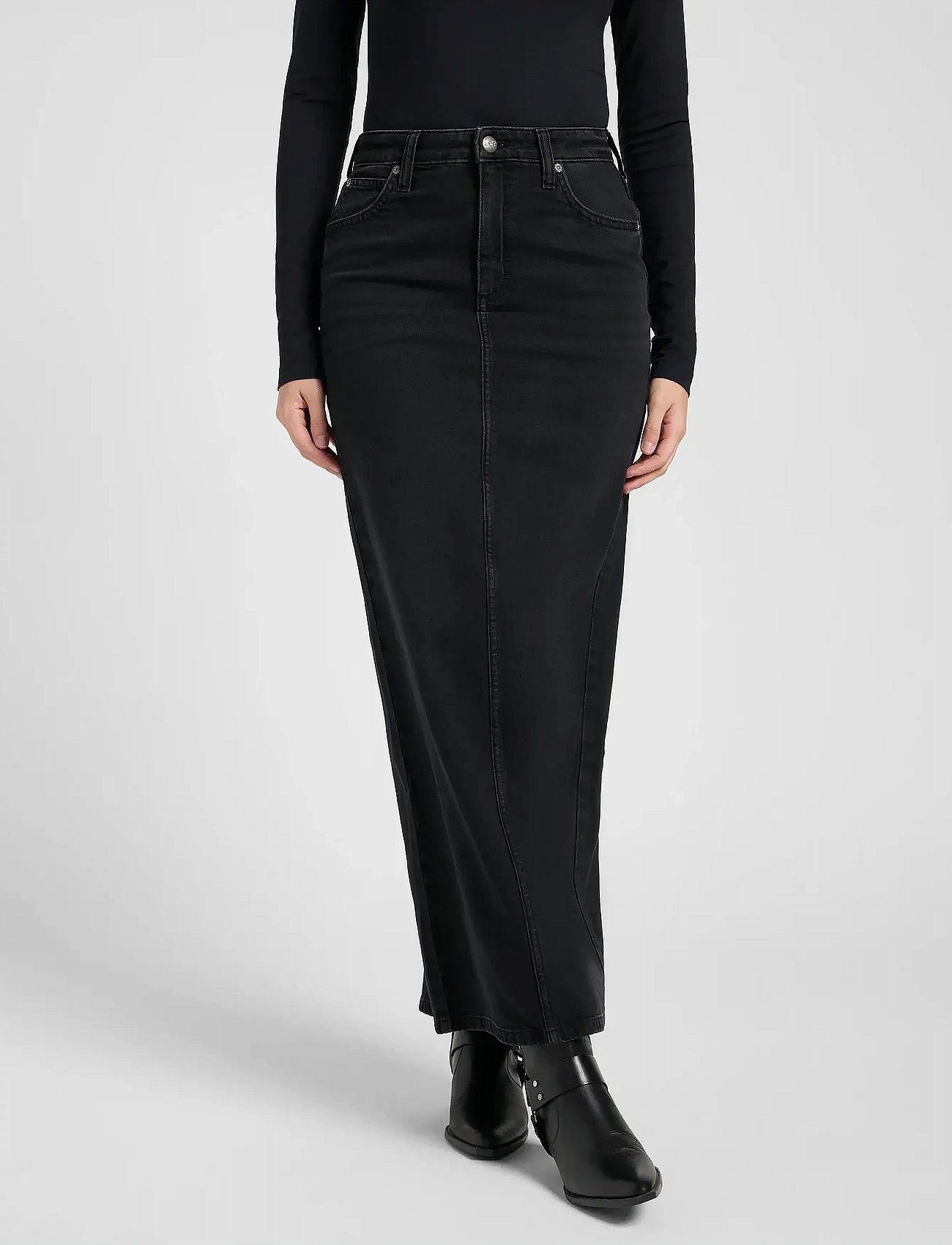 BACK SLIT MAXI SKIRT - DARK AGE