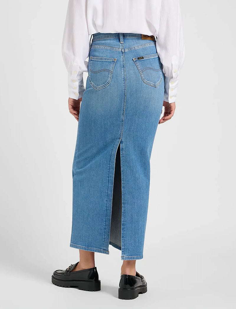 Lee Jeans - BACK SLIT MAXI SKIRT - teksaseelikud - violet bloom - 3