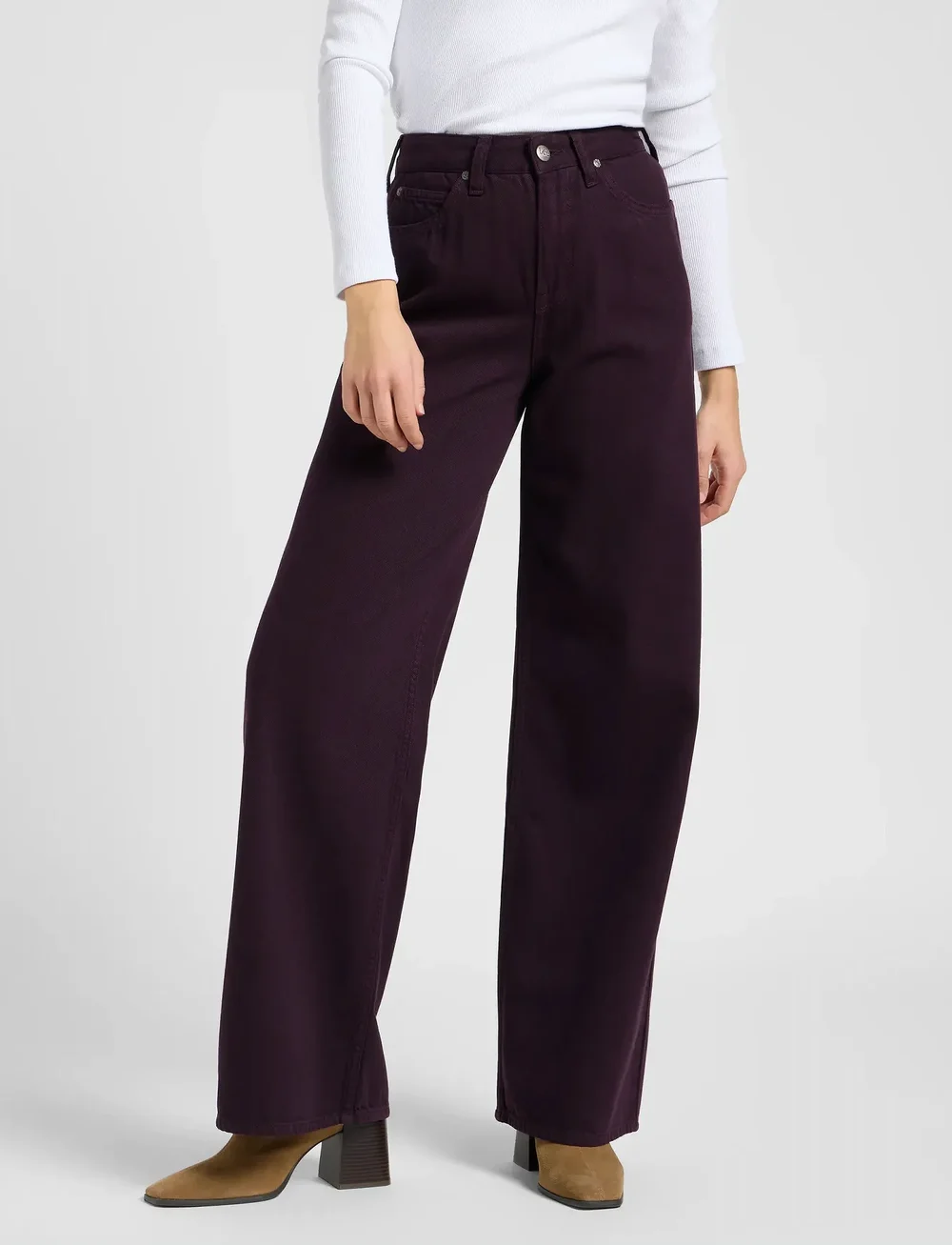 Lee Jeans - STELLA - hosen mit weitem bein - deep wine - 0