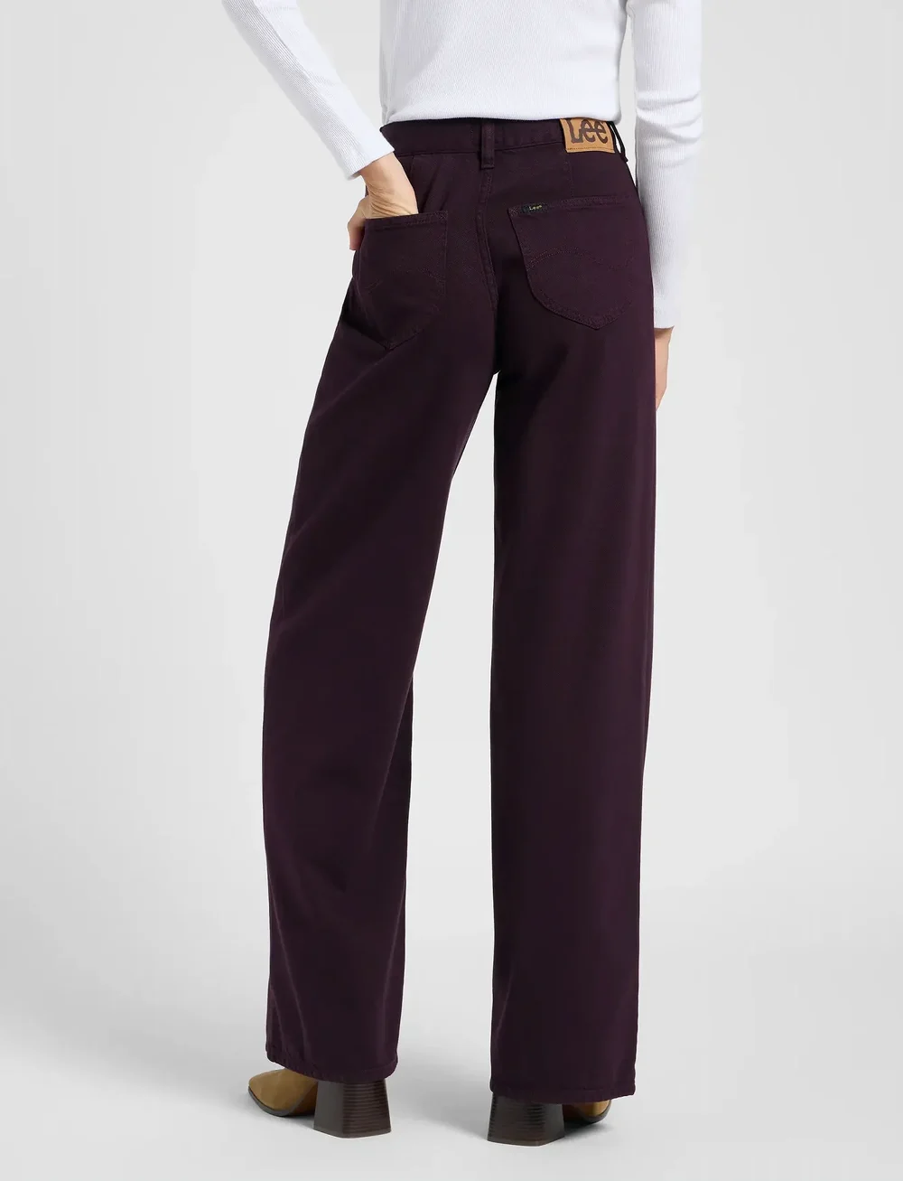 Lee Jeans - STELLA - hosen mit weitem bein - deep wine - 3
