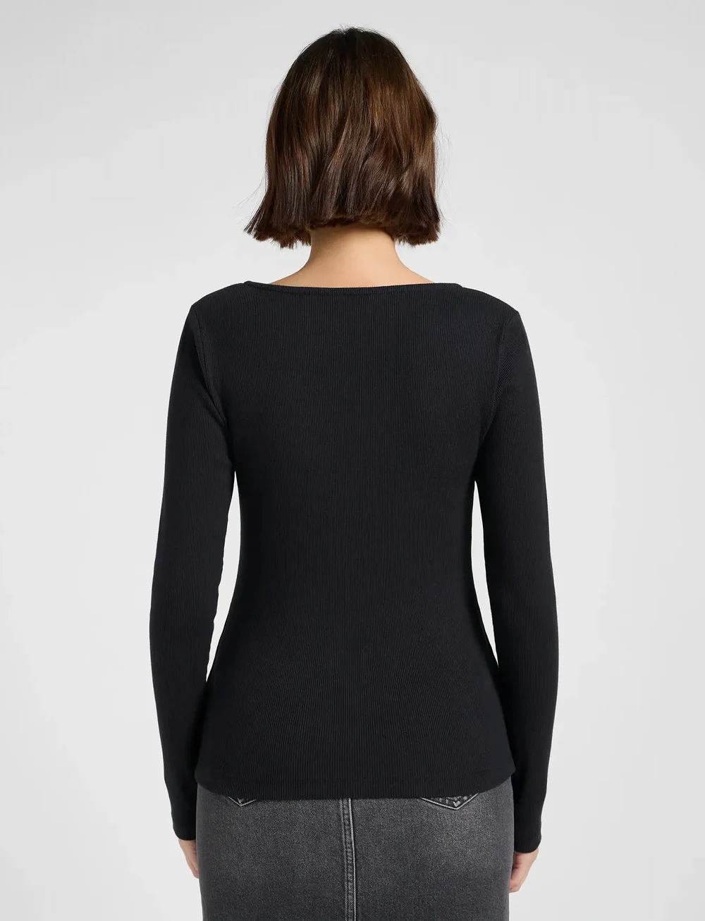 Lee Jeans - LS SQUARE NECK - long-sleeved tops - black - 3