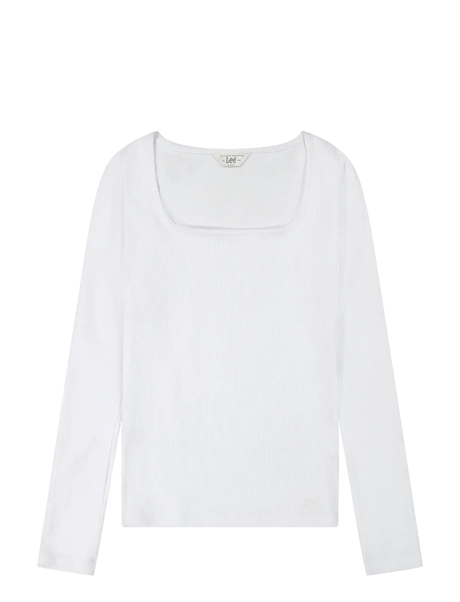 Lee Jeans - LS SQUARE NECK - langärmlige tops - bright white - 1