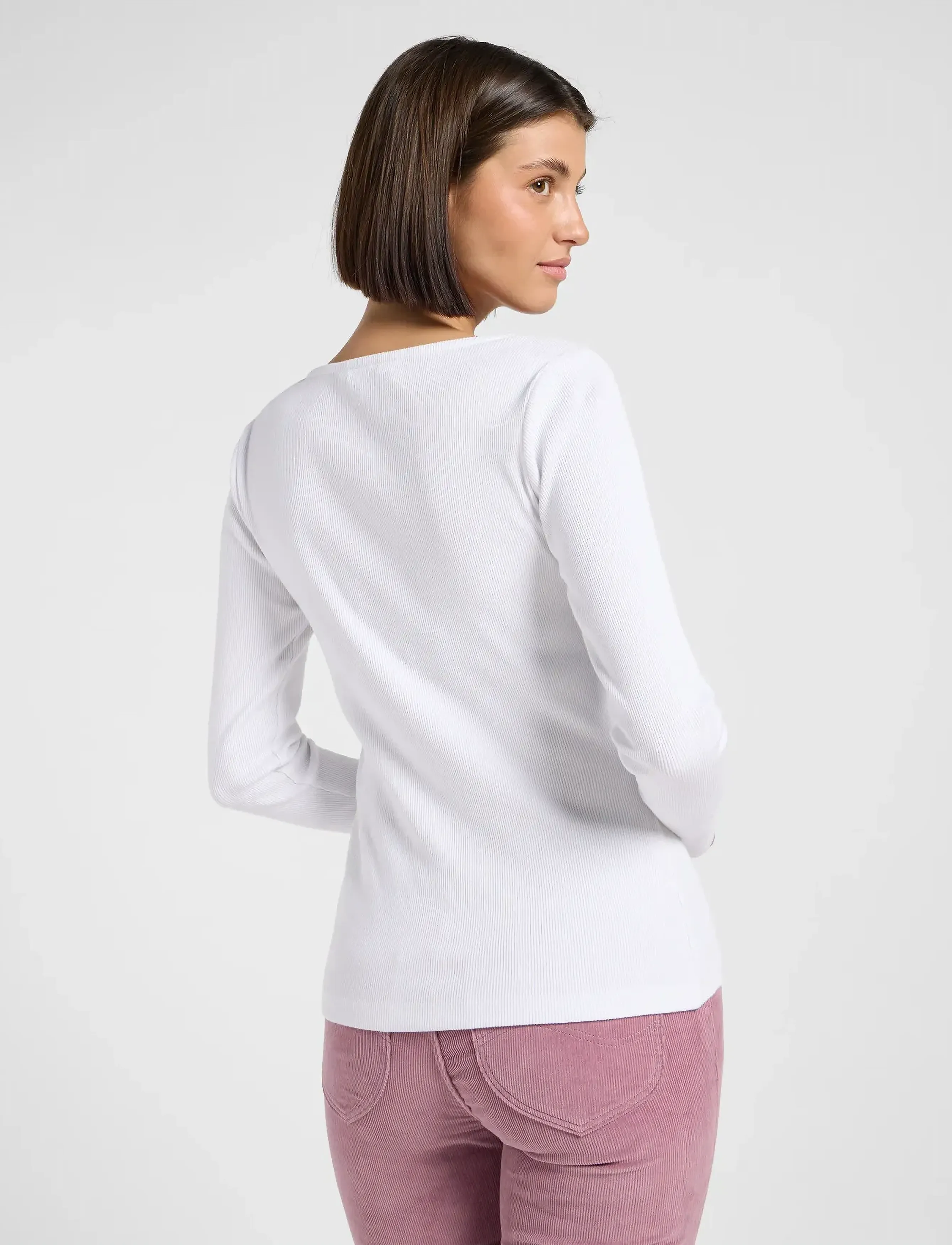 Lee Jeans - LS SQUARE NECK - langærmede toppe - bright white - 2