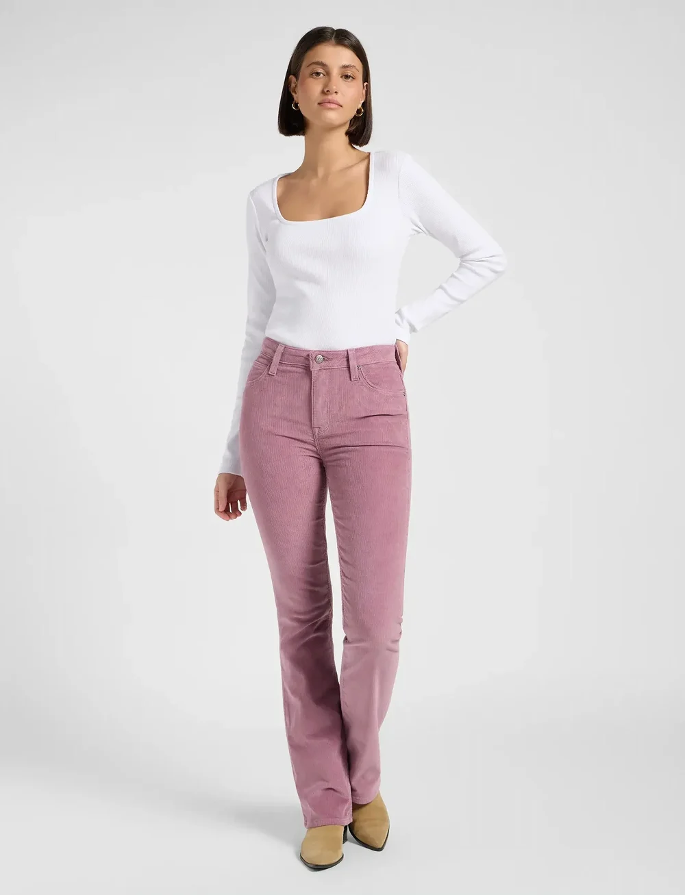 Lee Jeans - LS SQUARE NECK - topy z długimi rękawami - bright white - 3
