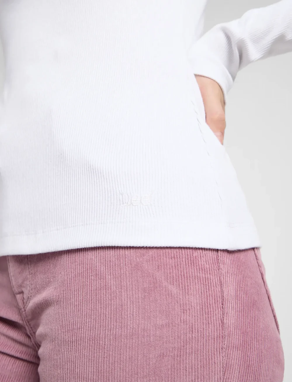 Lee Jeans - LS SQUARE NECK - topy z długimi rękawami - bright white - 5