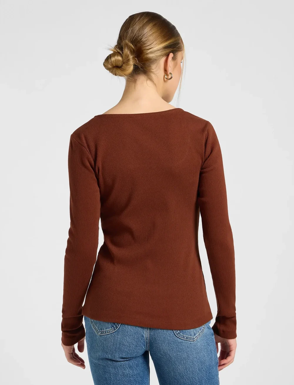 Lee Jeans - LS SQUARE NECK - langærmede toppe - luxe brown - 3