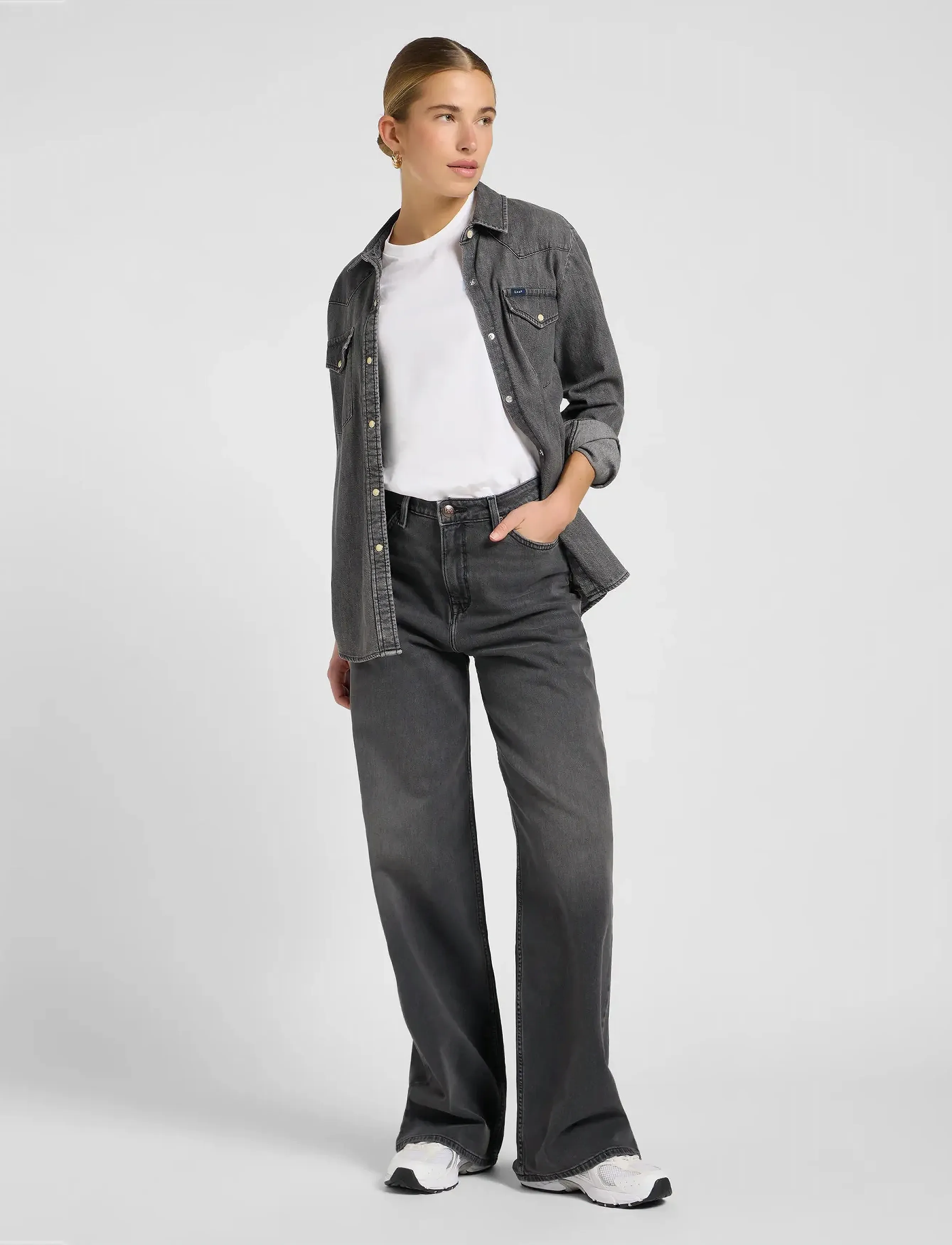Lee Jeans - REGULAR WESTERN SHIRT - langärmlige hemden - asphalt black - 4