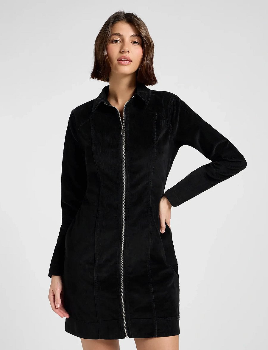 Lee Jeans - ZIP FRONT DRESS - minikleidid - black - 0