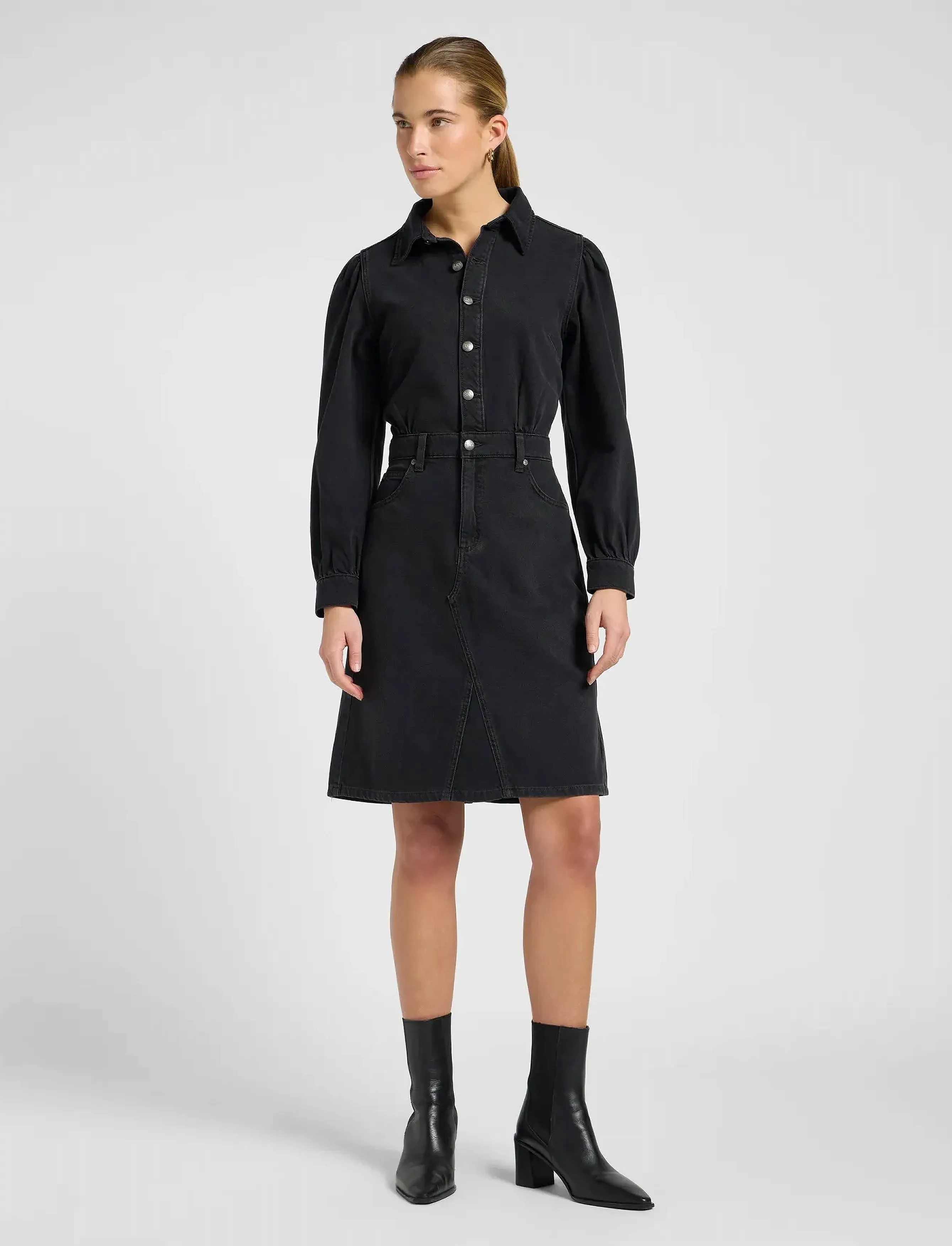 Lee Jeans - LONG SLEEVE DRESS - kreklkleitas - dark memory - 4