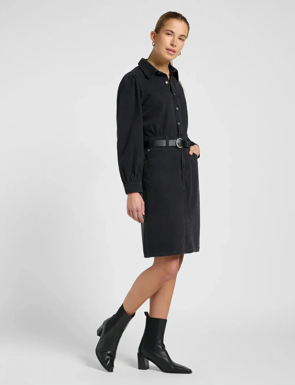 Lee Jeans - LONG SLEEVE DRESS - overhemdjurken - dark memory - 5