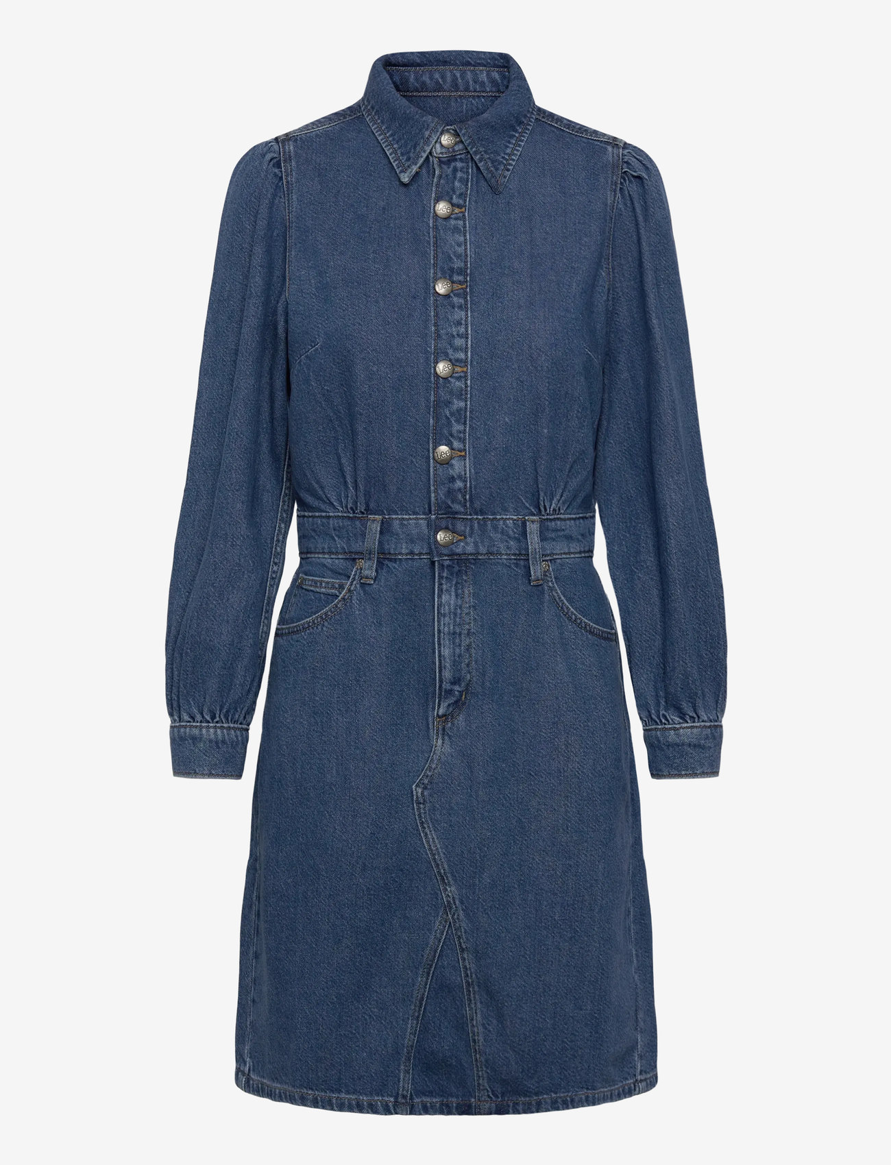 Lee Jeans - LONG SLEEVE DRESS - särkkleidid - fine blue - 1