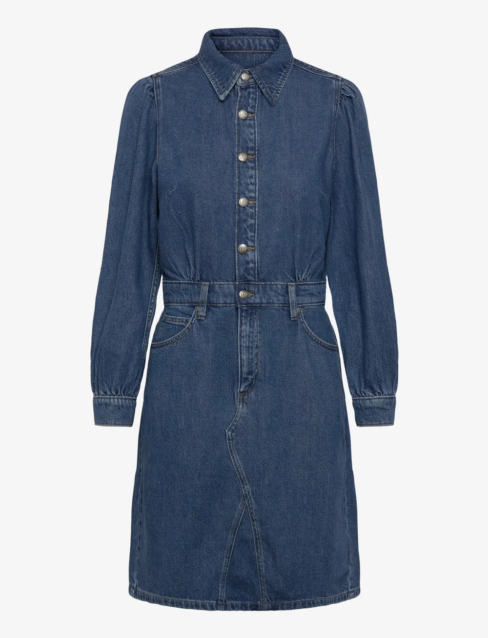 Lee Jeans - LONG SLEEVE DRESS - skjortekjoler - fine blue - 1
