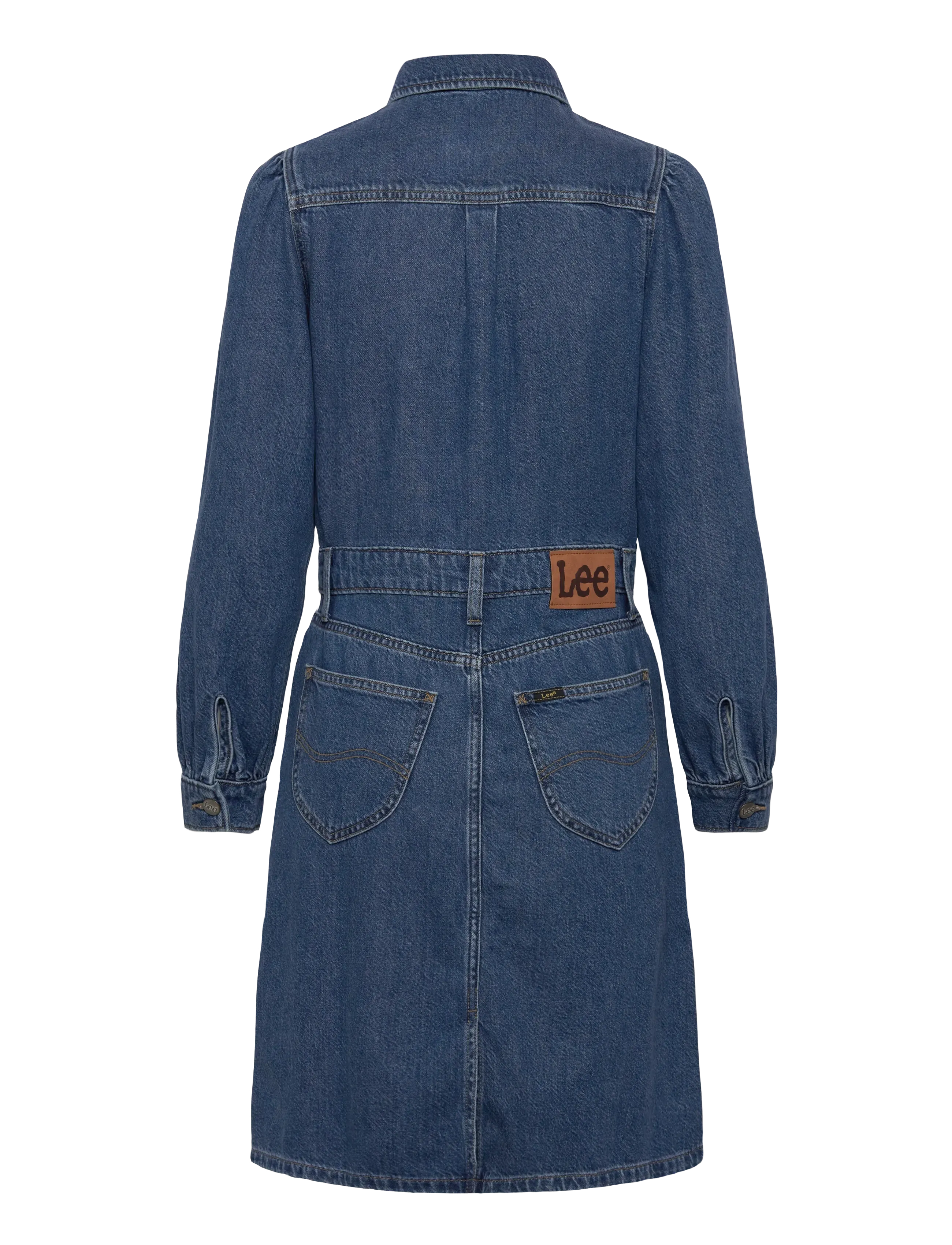 Lee Jeans - LONG SLEEVE DRESS - hemdkleider - fine blue - 2