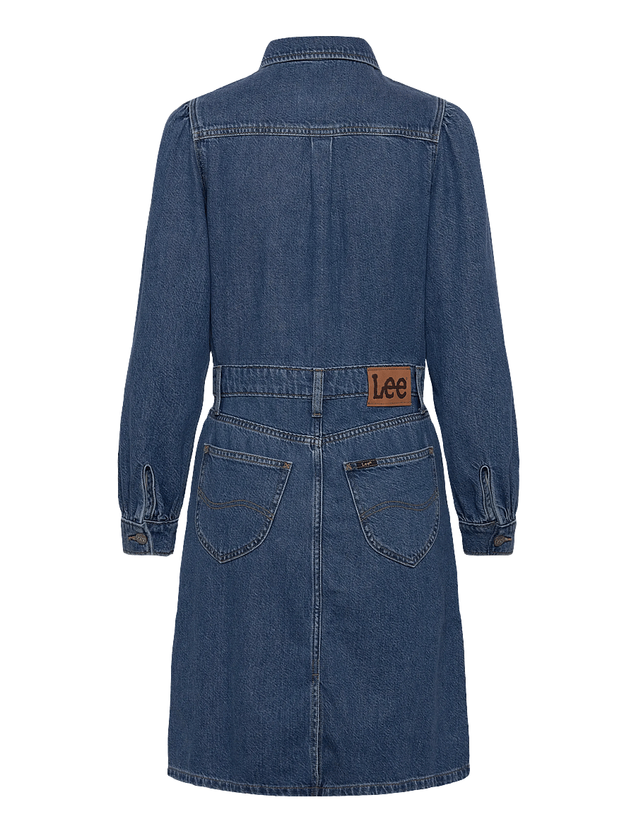 Lee Jeans - LONG SLEEVE DRESS - hemdkleider - fine blue - 2