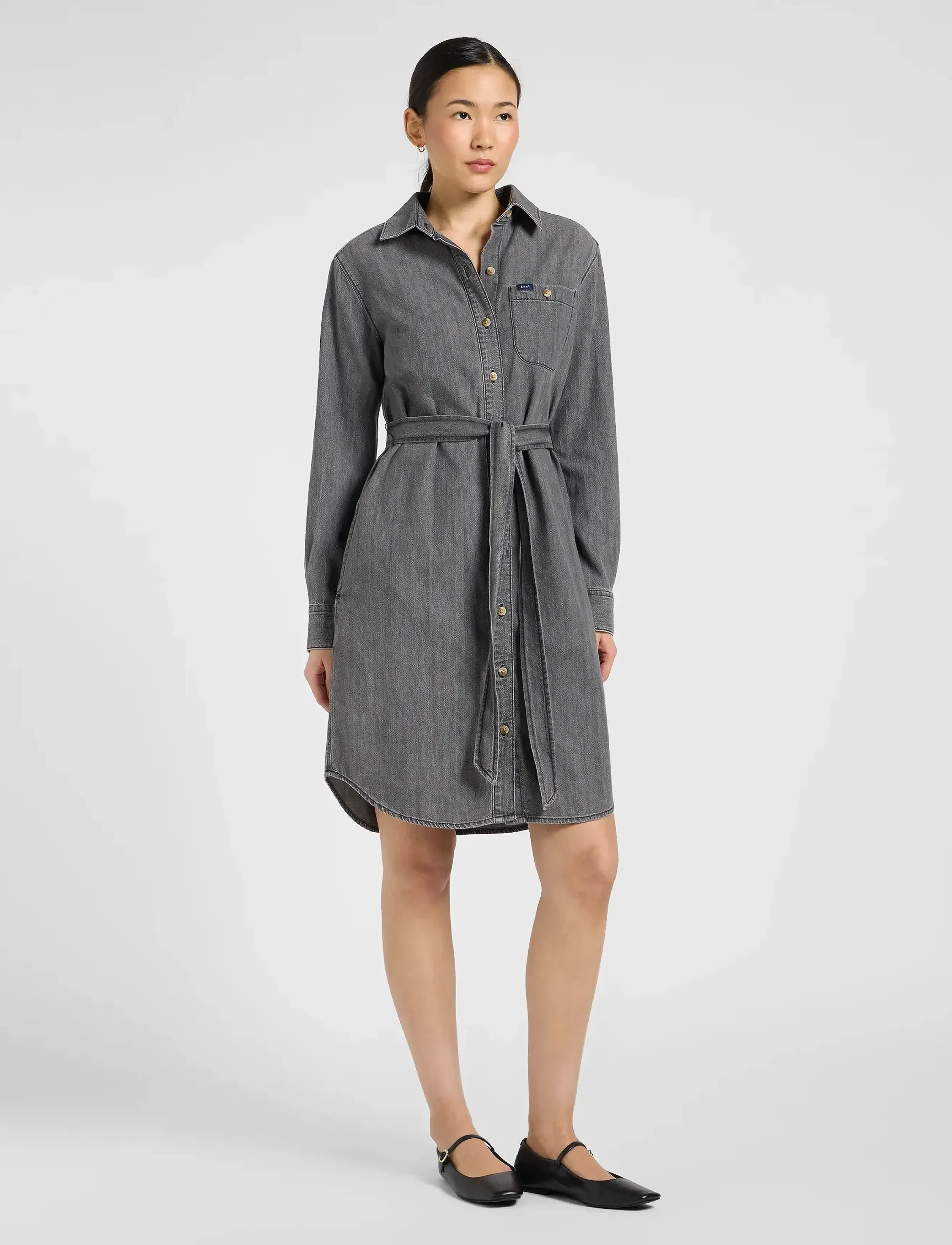 Lee Jeans - ALL PURPOSE SHIRT DRESS - cowboykjoler - asphalt black - 4