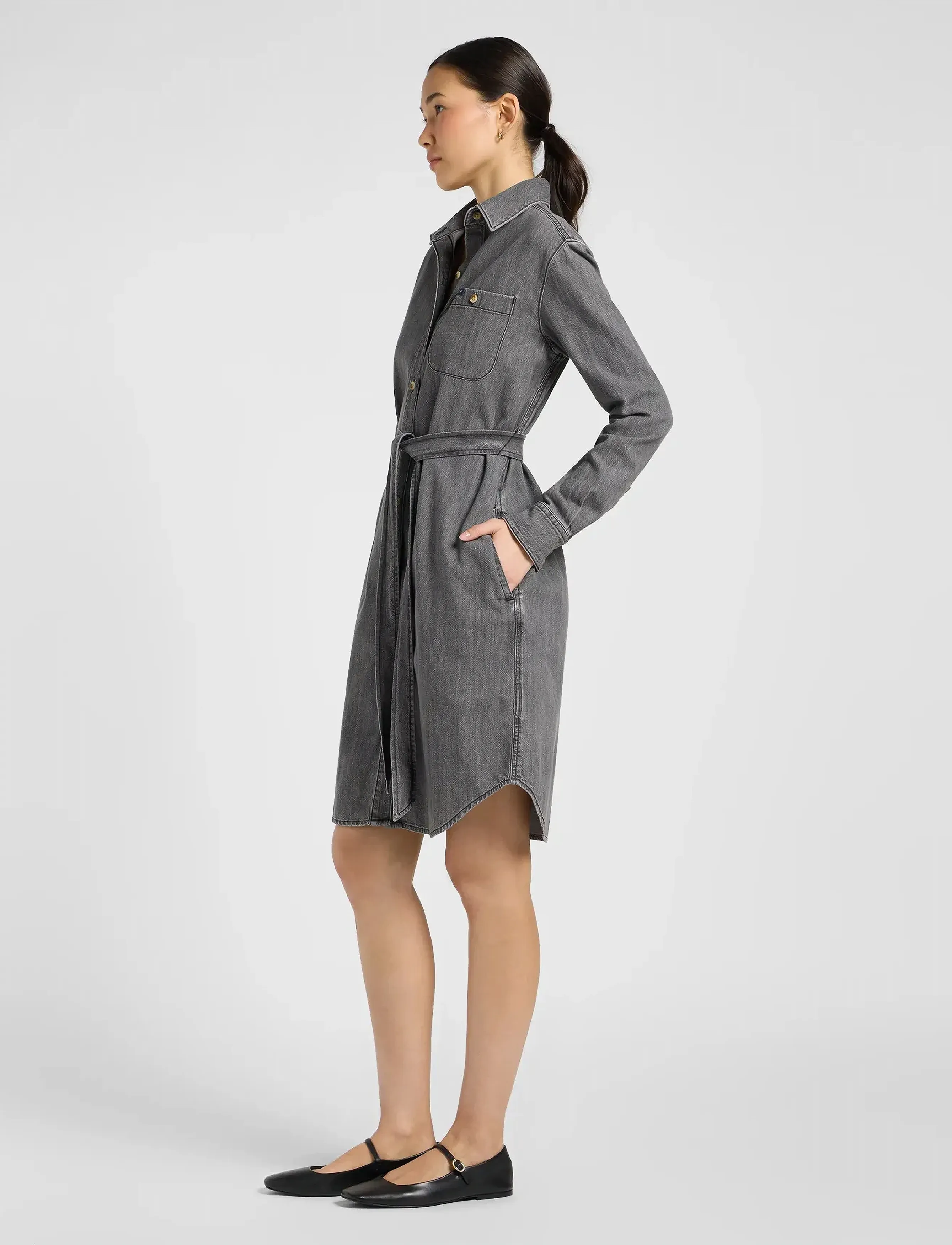 Lee Jeans - ALL PURPOSE SHIRT DRESS - cowboykjoler - asphalt black - 5