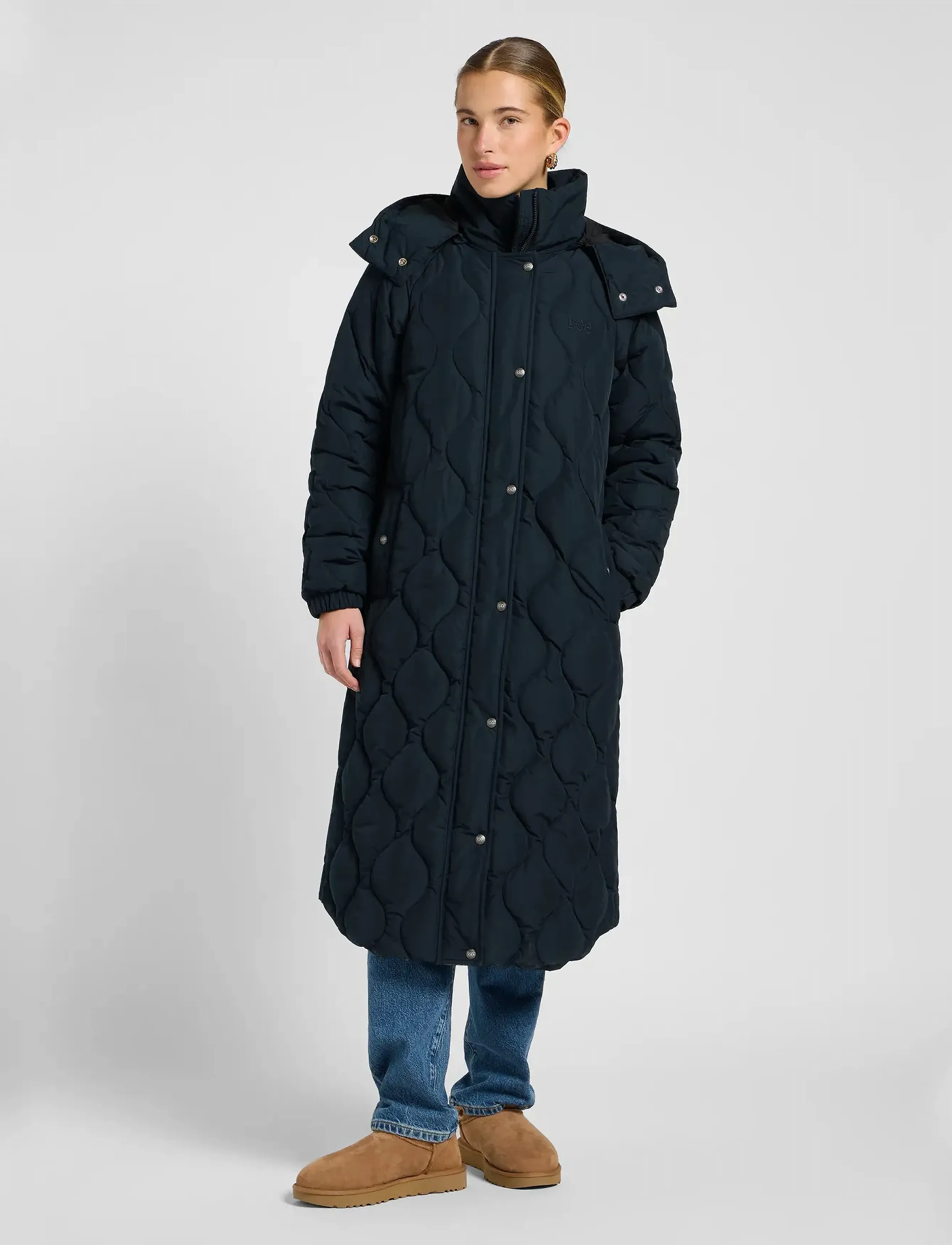 Lee Jeans Long Puffer, XS, Coats, Marineblau - Winter Frauen