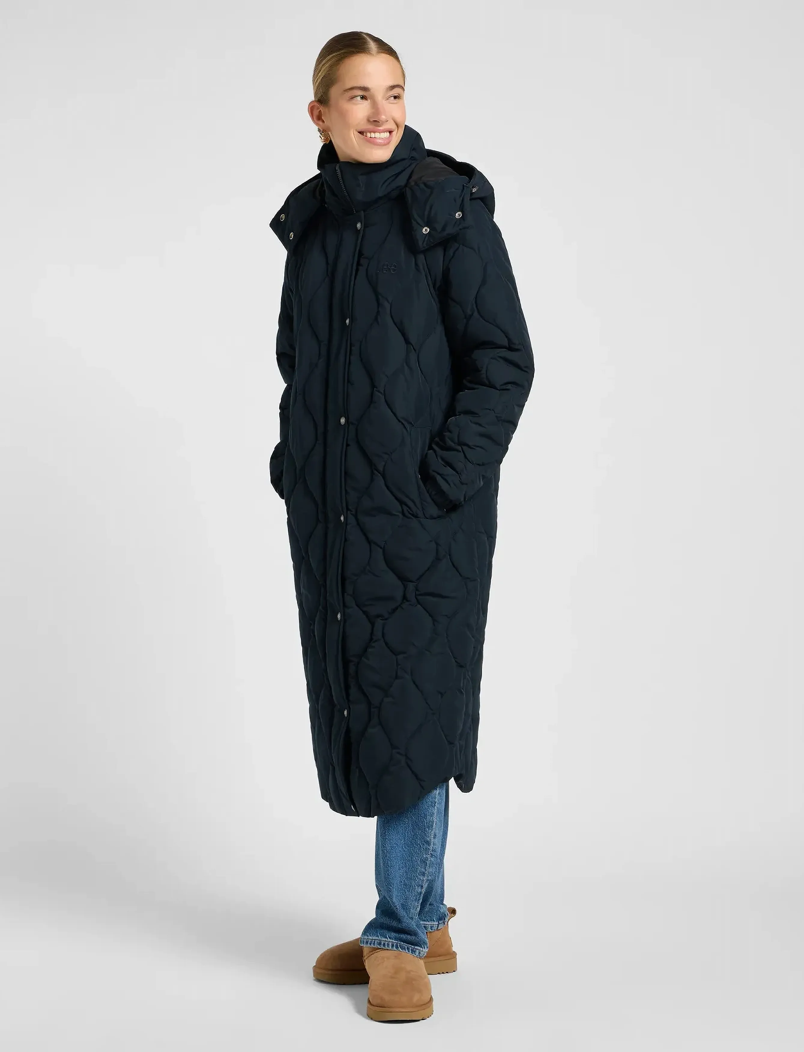 Lee Jeans - LONG PUFFER - gefütterte & daunenjacken - unionall black - 4