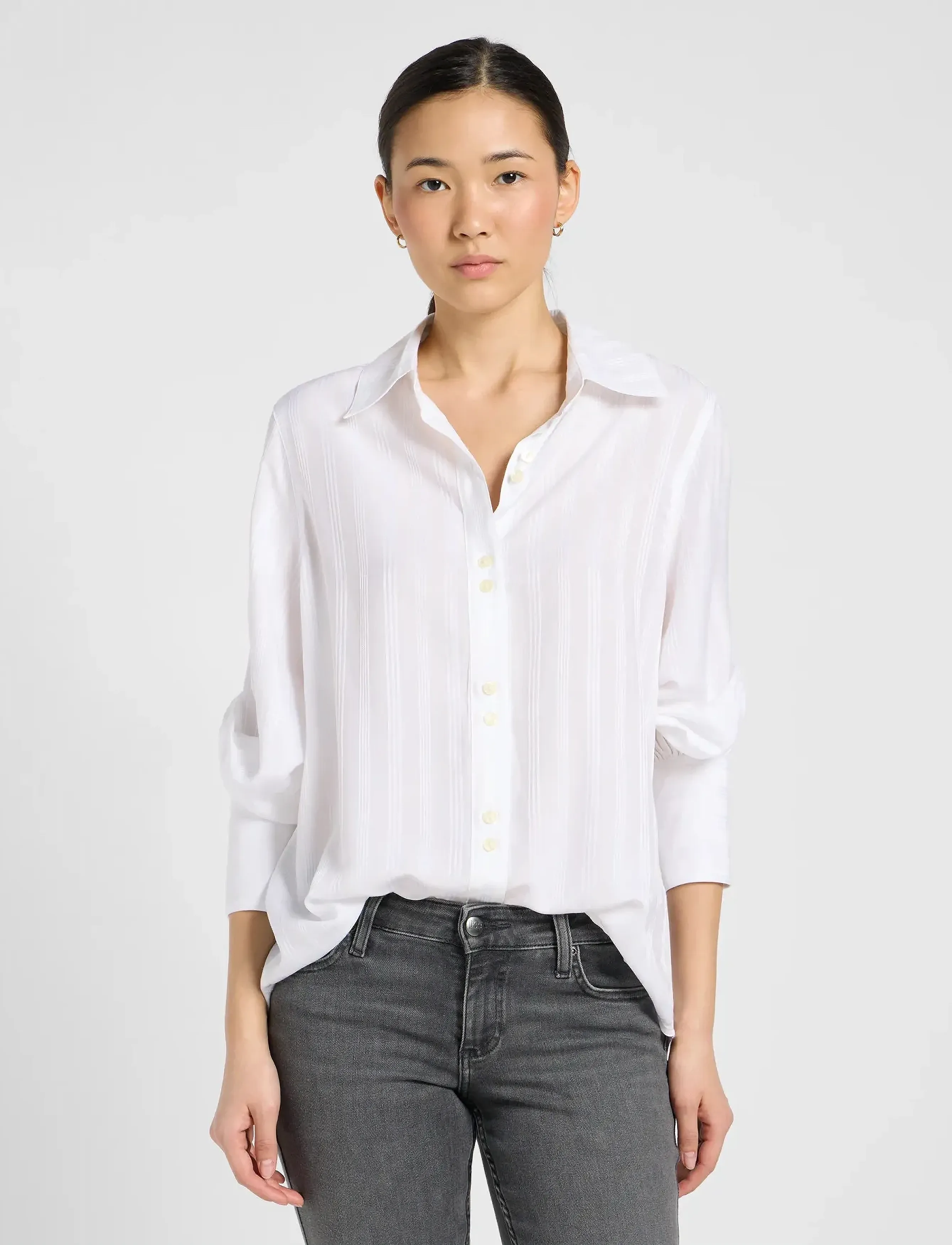 Lee Jeans Balloon Sleeve Shirt, XS, Shirts, Weiß - Long-sleeved, Frauen