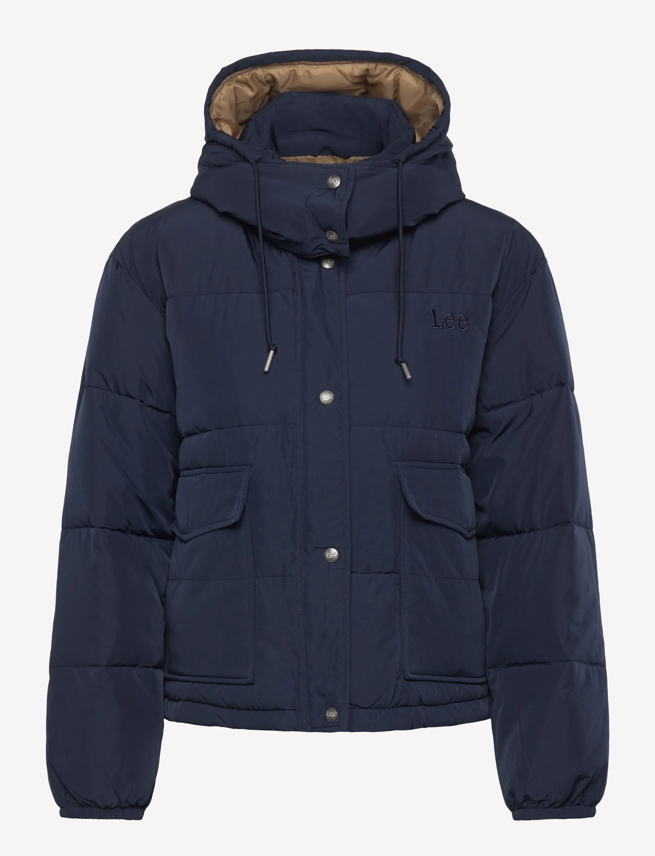 Lee Jeans - SHORT PUFFER WITH HOOD - dunjakker - rivet navy - 0