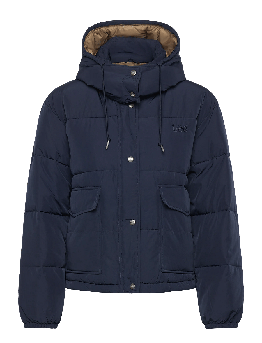 Lee Jeans - SHORT PUFFER WITH HOOD - winterjacken - rivet navy - 0