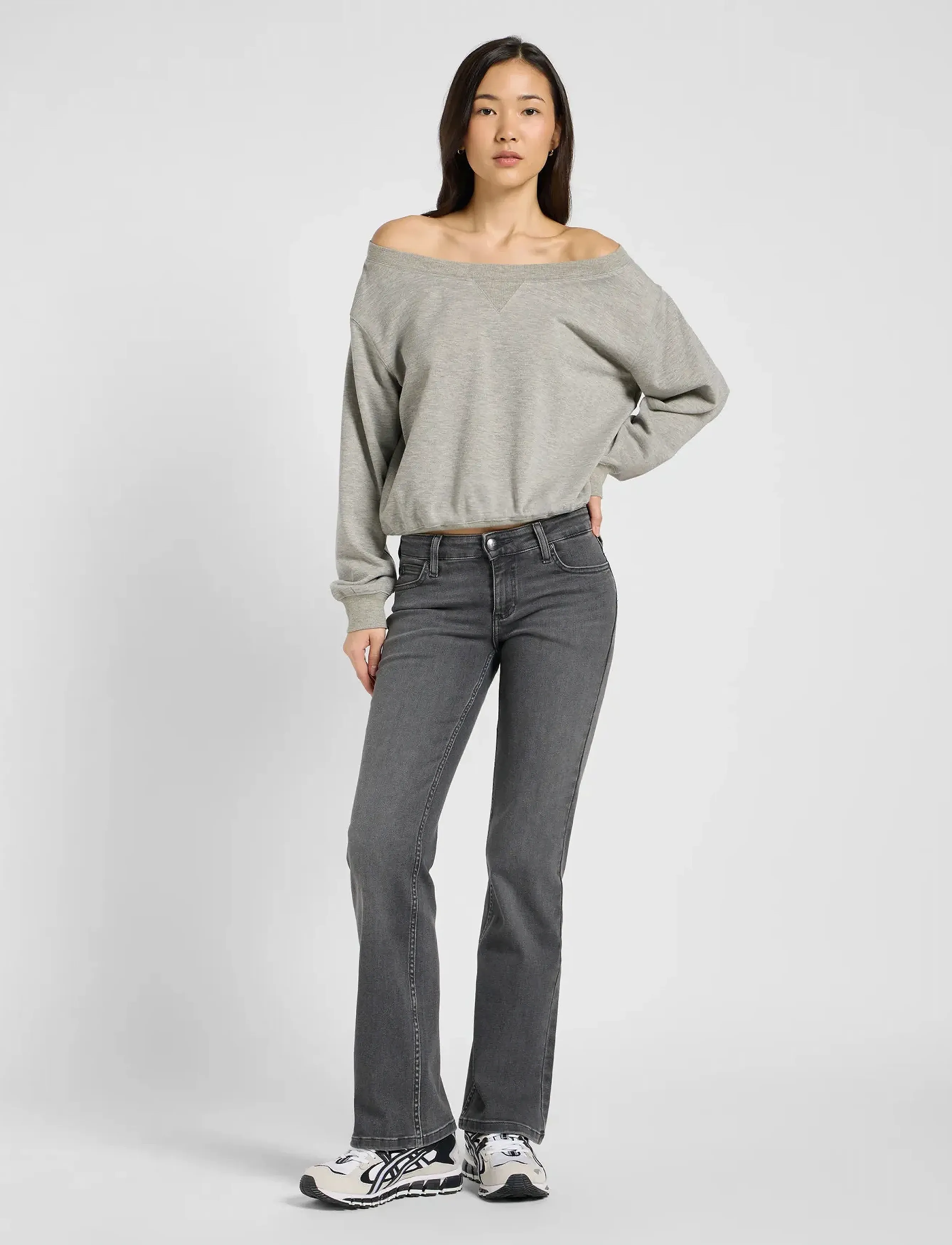 Lee Jeans - OFF SHOULDER SWS - sweatshirts - grey heather - 4