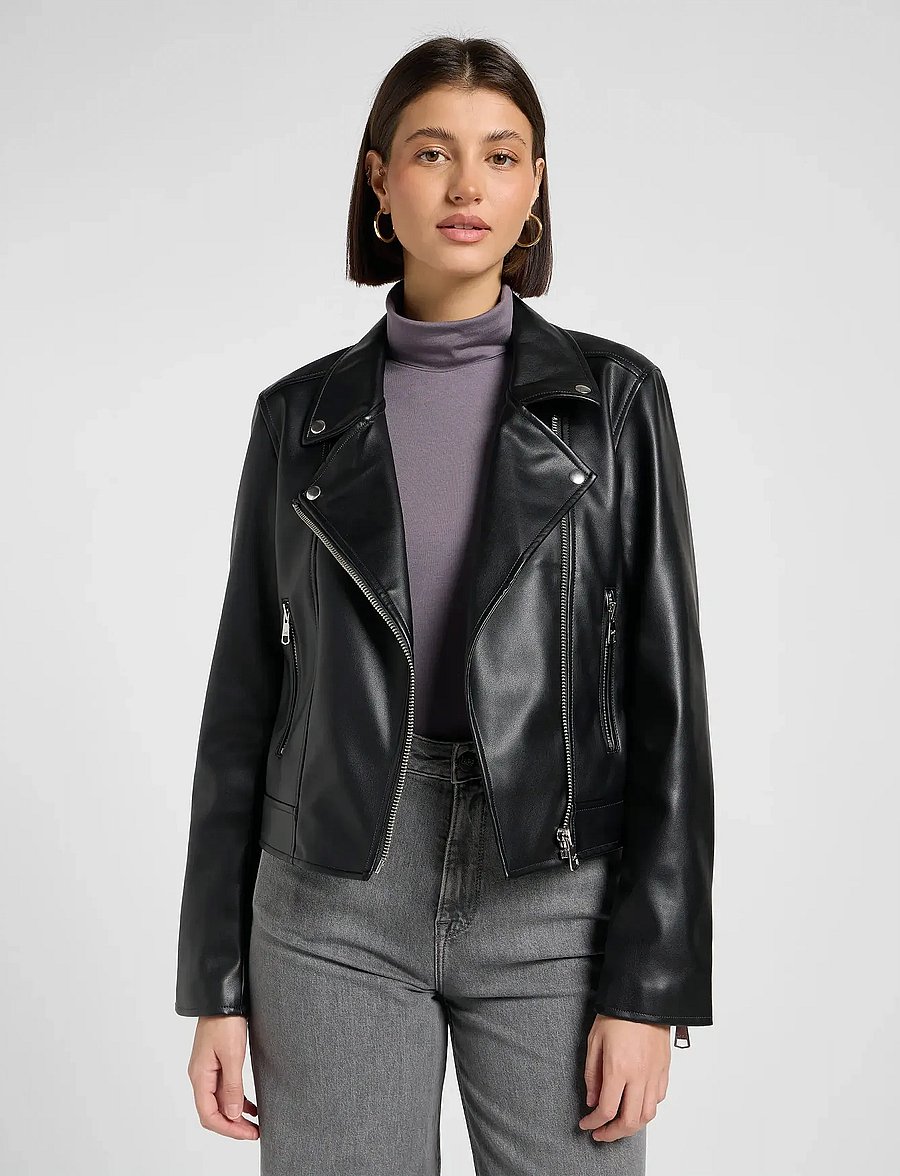 Lee Jeans - MOTO JACKET - læderjakker - black - 0