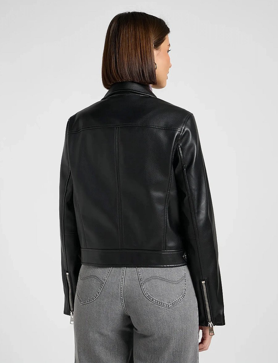 Lee Jeans - MOTO JACKET - læderjakker - black - 2