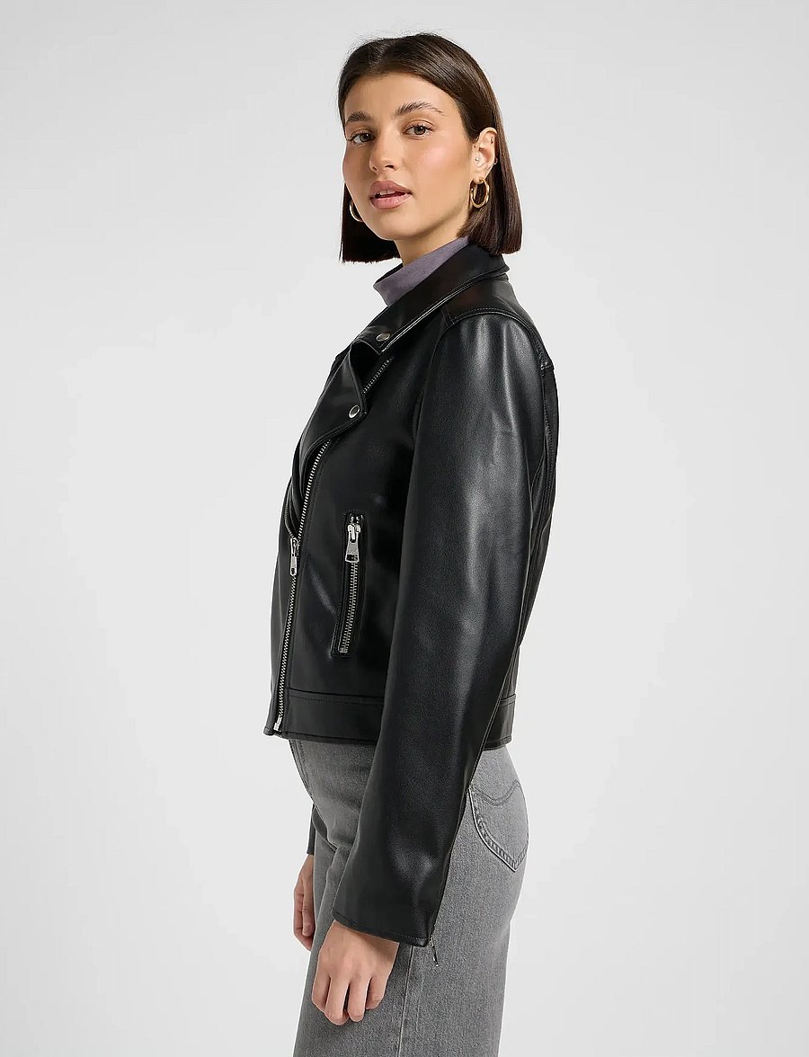 Lee Jeans - MOTO JACKET - læderjakker - black - 4