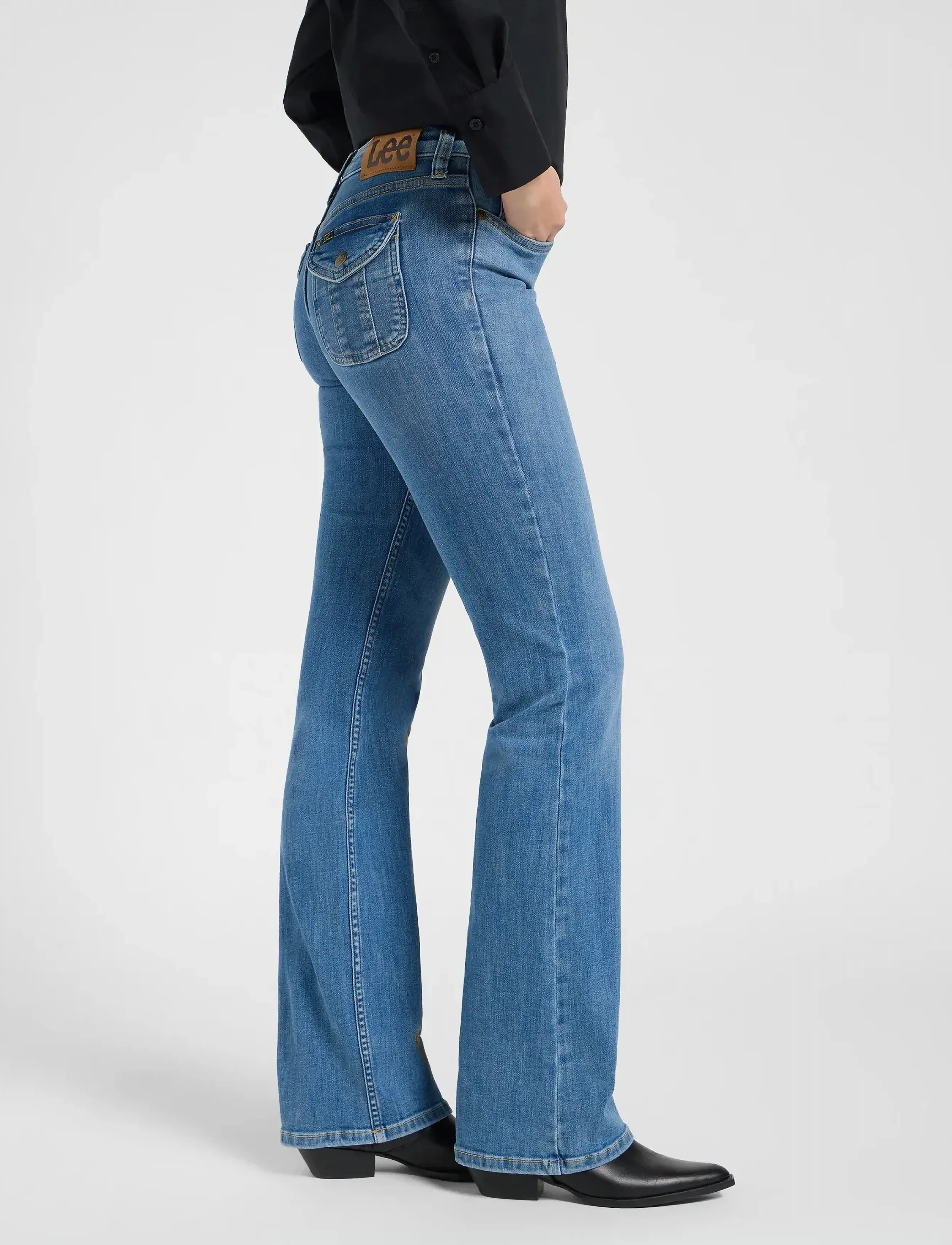 Lee Jeans - FLAP POCKET JESSICA - alt laienevad teksad - denim get em - 4