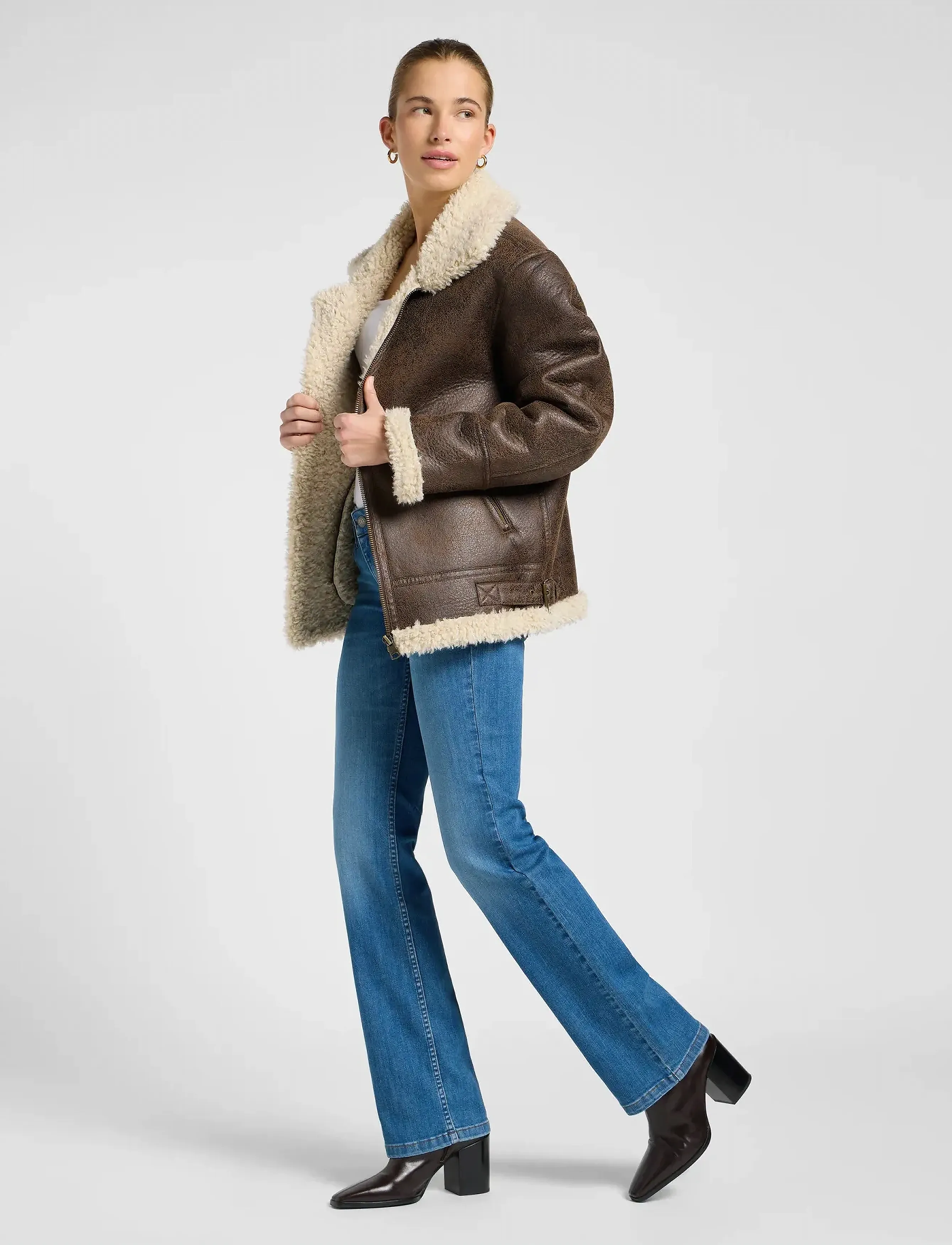 Lee Jeans - AVIATOR JACKET - ulkovaatteet - luxe brown - 3
