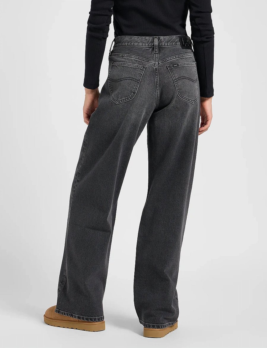 Lee Jeans - LOW SLUNG SLOUCH - jeans met wijde pijpen - charred black - 3