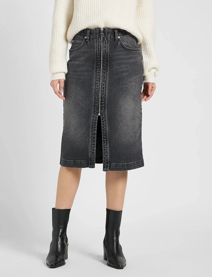 Lee Jeans - MOTO SKIRT - teksaseelikud - charred black - 0