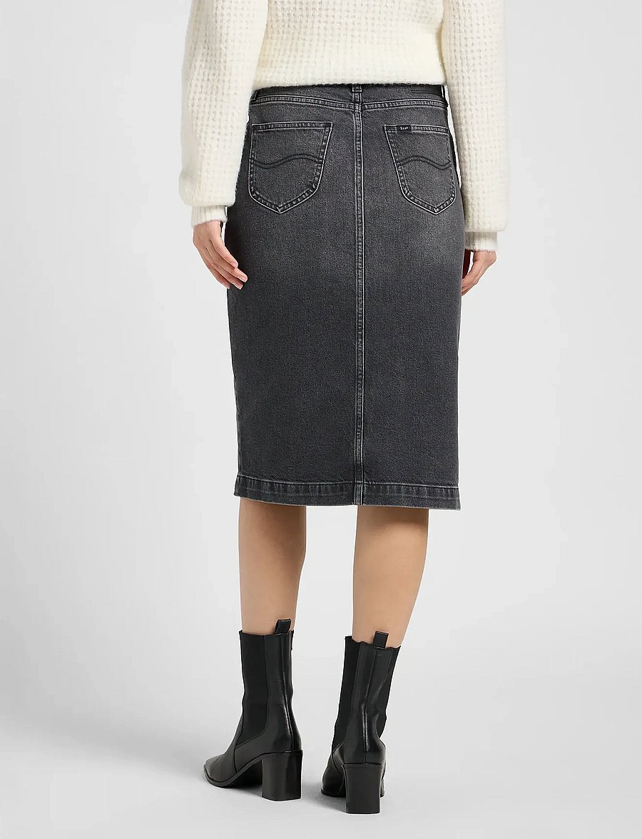 Lee Jeans - MOTO SKIRT - teksaseelikud - charred black - 3