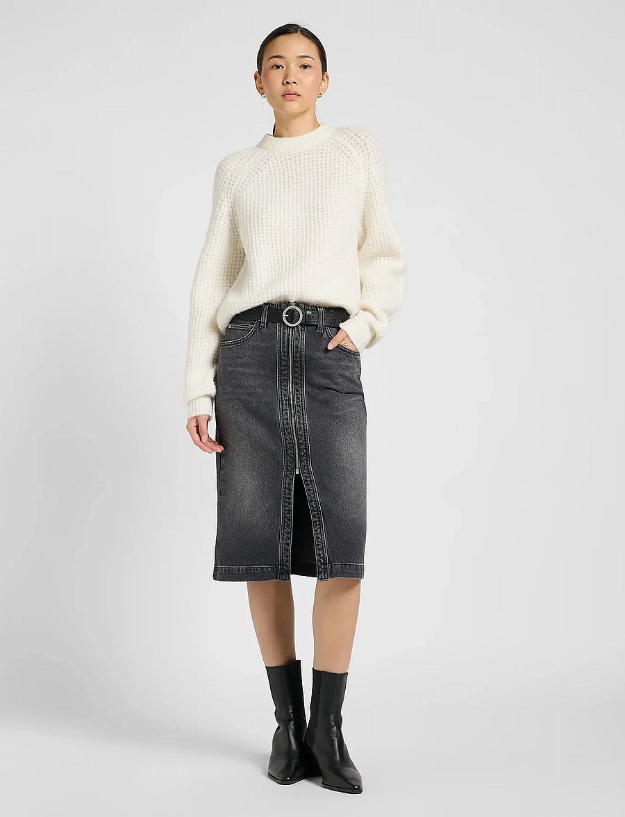 Lee Jeans - MOTO SKIRT - teksaseelikud - charred black - 4