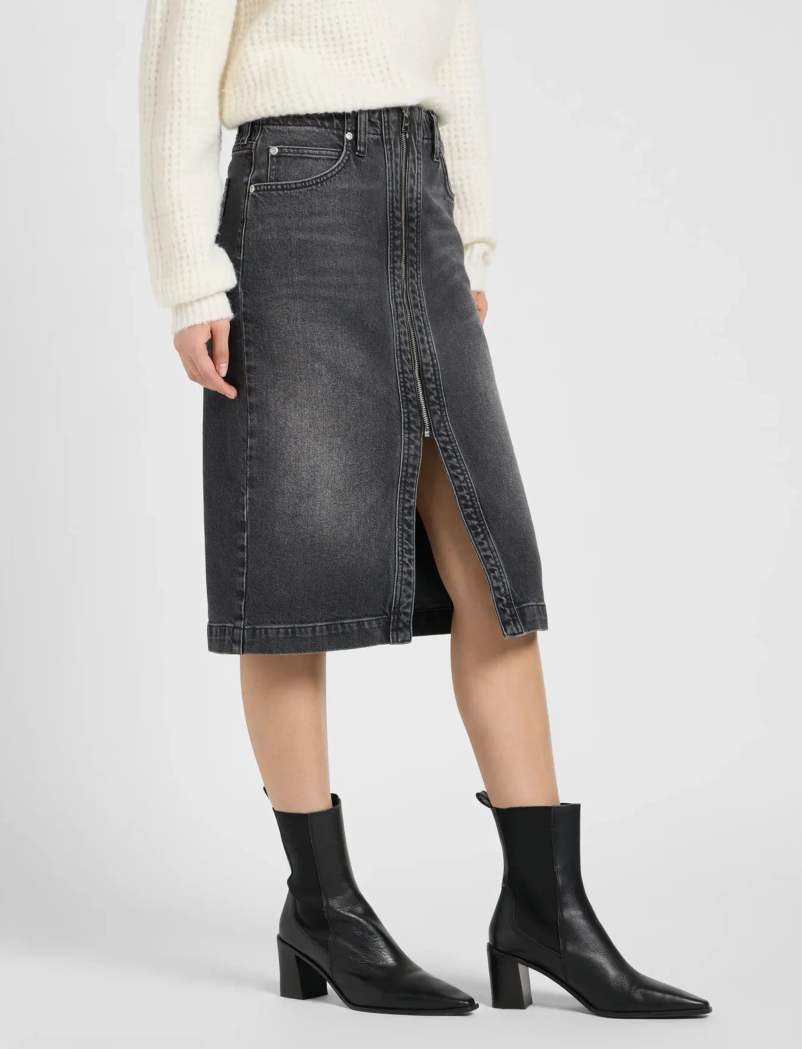 Lee Jeans - MOTO SKIRT - jeansröcke - charred black - 5