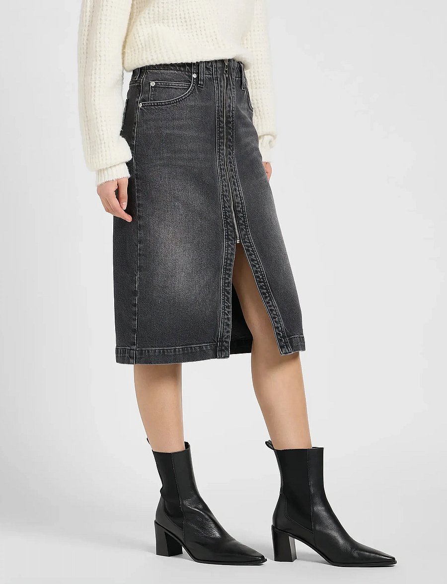 Lee Jeans - MOTO SKIRT - teksaseelikud - charred black - 5