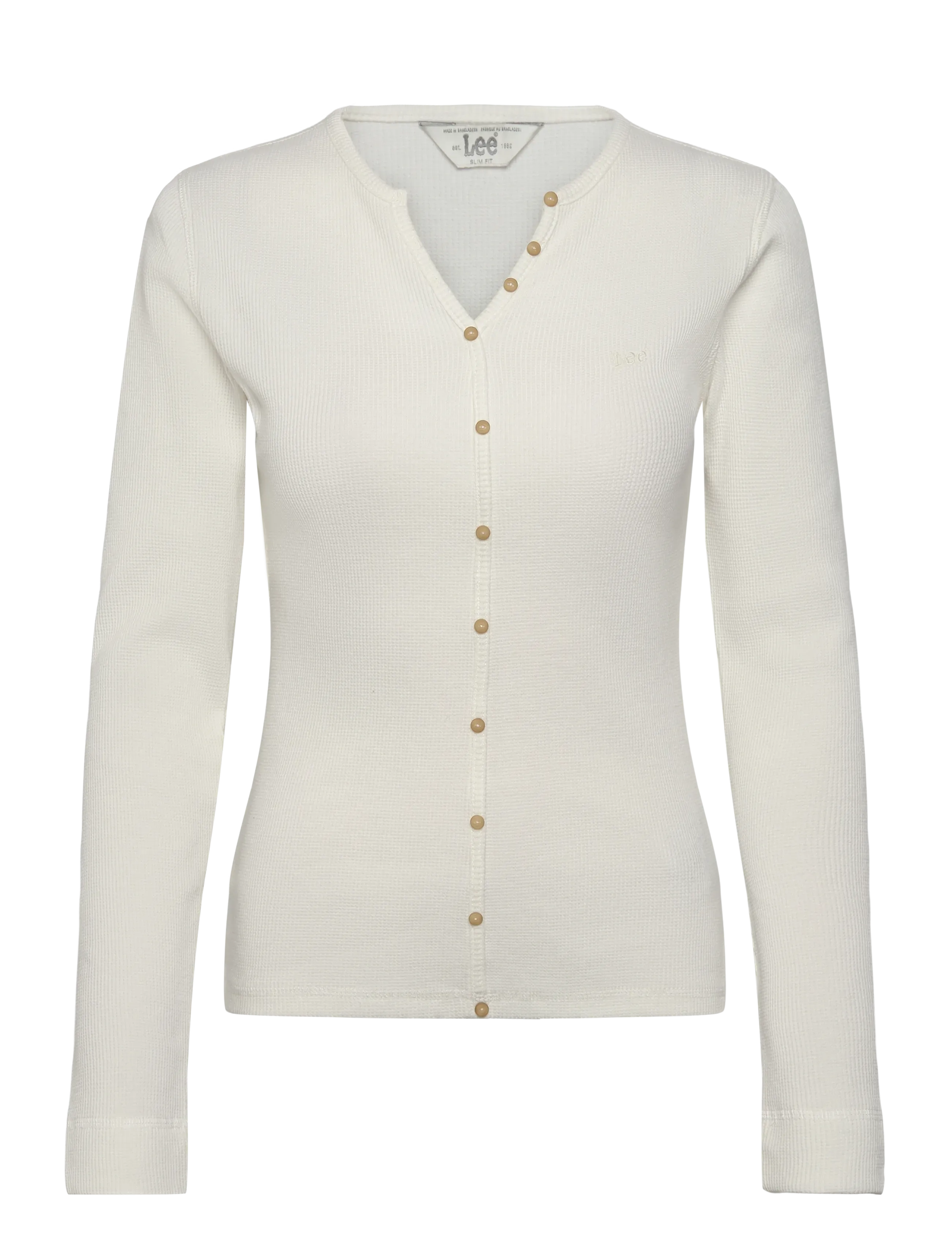 LEE JEANS Washed Waffle Henley Weiß - M - Damen