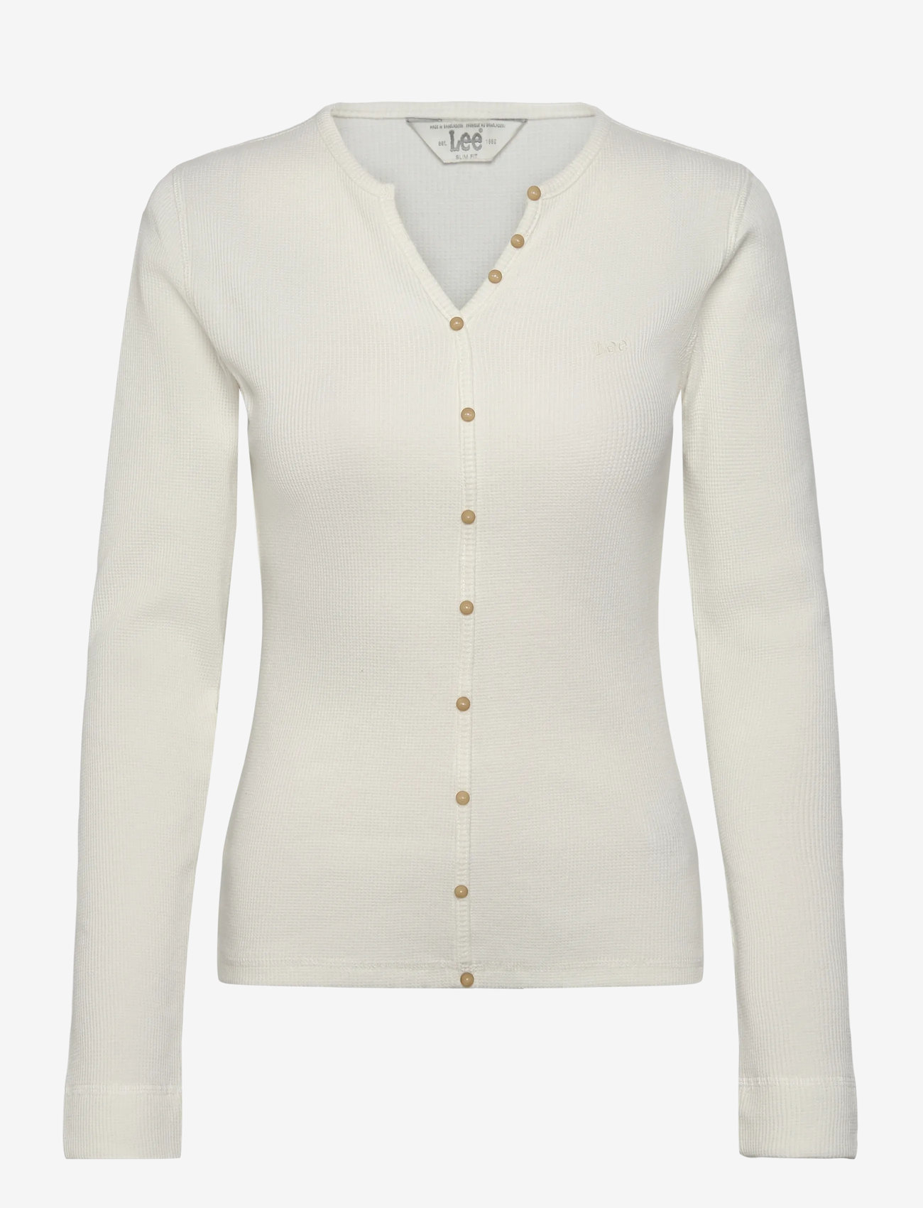 Lee Jeans - WASHED WAFFLE HENLEY - cardigans - ecru - 1