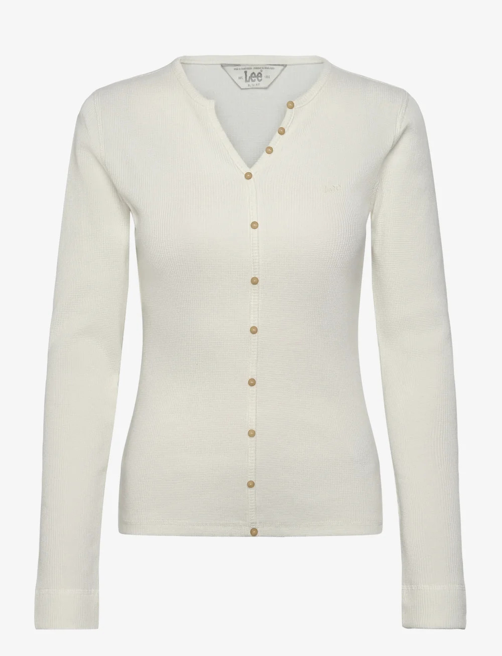 Lee Jeans - WASHED WAFFLE HENLEY - swetry rozpinane - ecru - 1