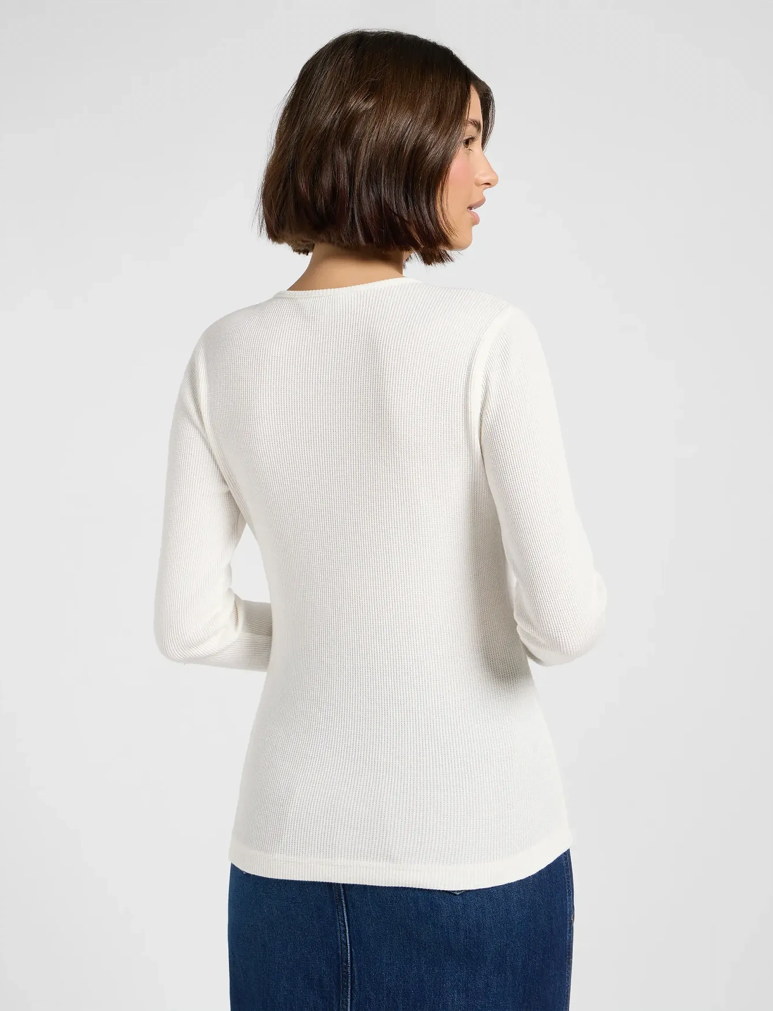 Lee Jeans - WASHED WAFFLE HENLEY - laveste priser - ecru - 3