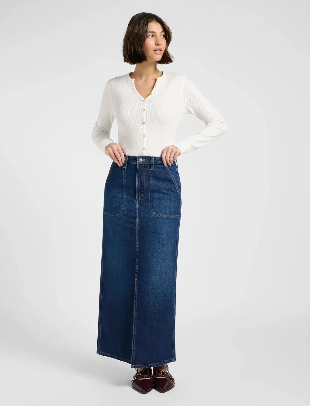 Lee Jeans - WASHED WAFFLE HENLEY - swetry rozpinane - ecru - 4