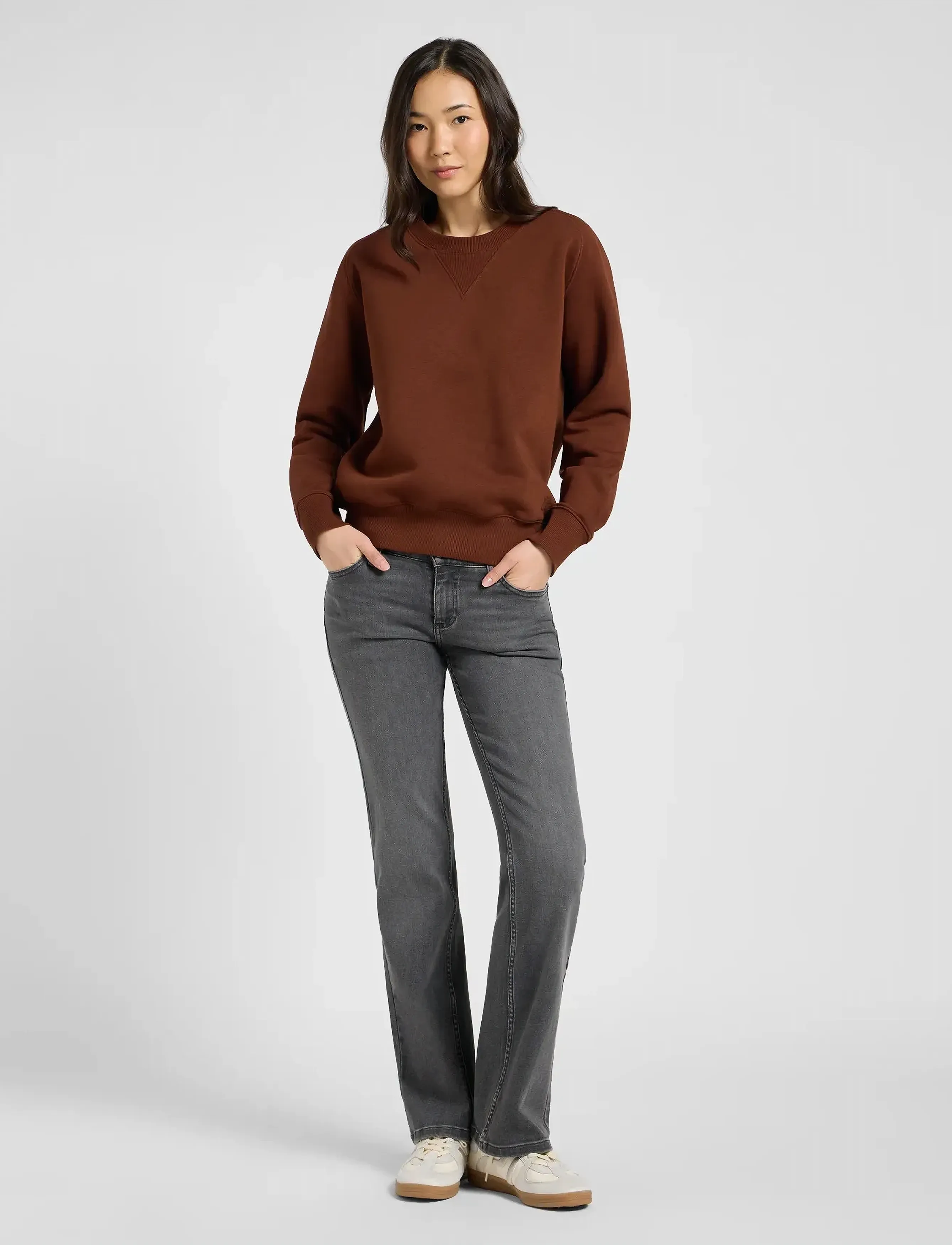 Lee Jeans - RAGLAN CREW SWS - medvilniniai megztiniai - luxe brown - 4