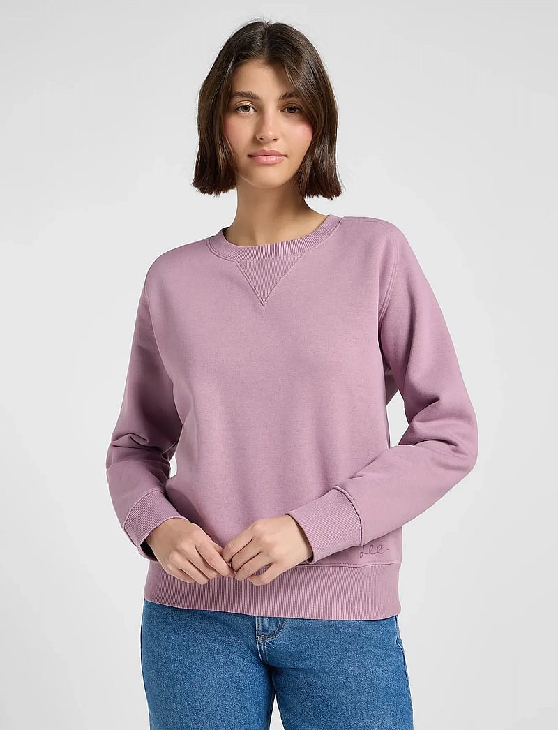 Lee RAGLAN CREW - Sweater - plumberry/donkerroze Lee RAGLAN CREW - Sweater - plumberry/donkerroze