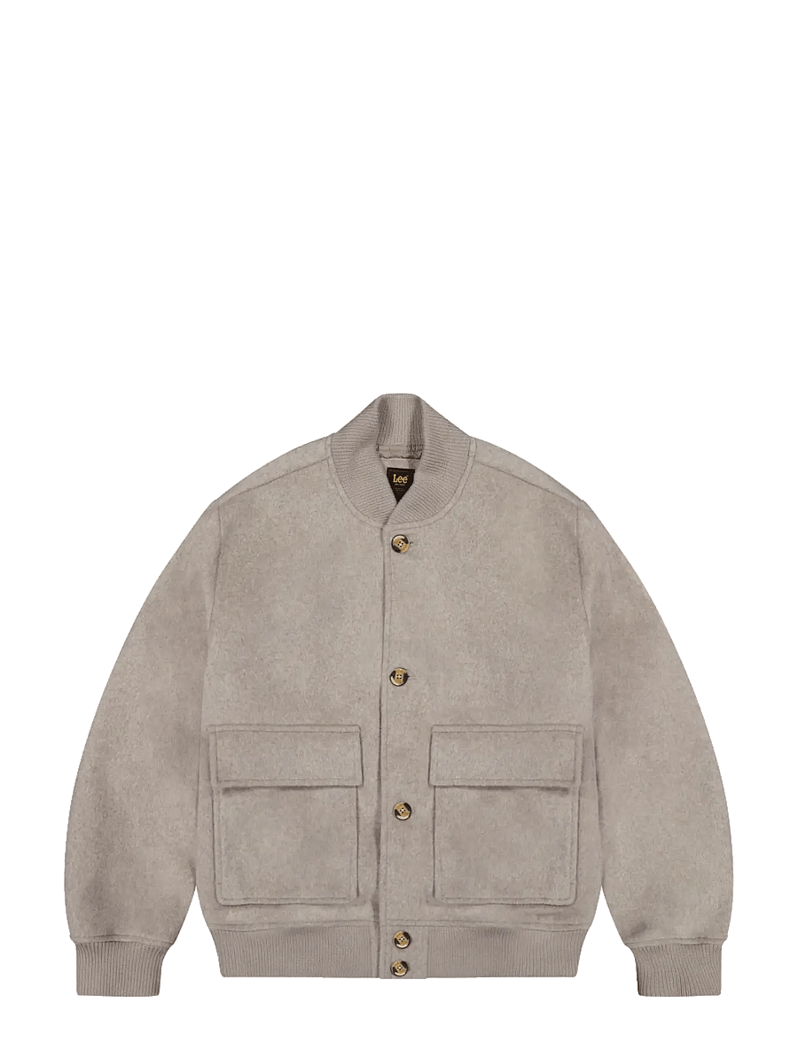 Lee Jeans - WOOL BOMBER JACKET - herbstjacken - warm gray heather - 1