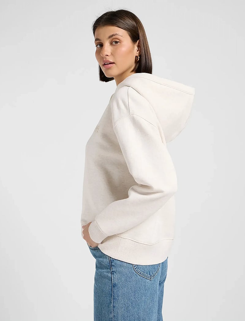 Lee Jeans - ESSENTIAL HOODIE - kapuutsiga dressipluusid - ecru heather - 5