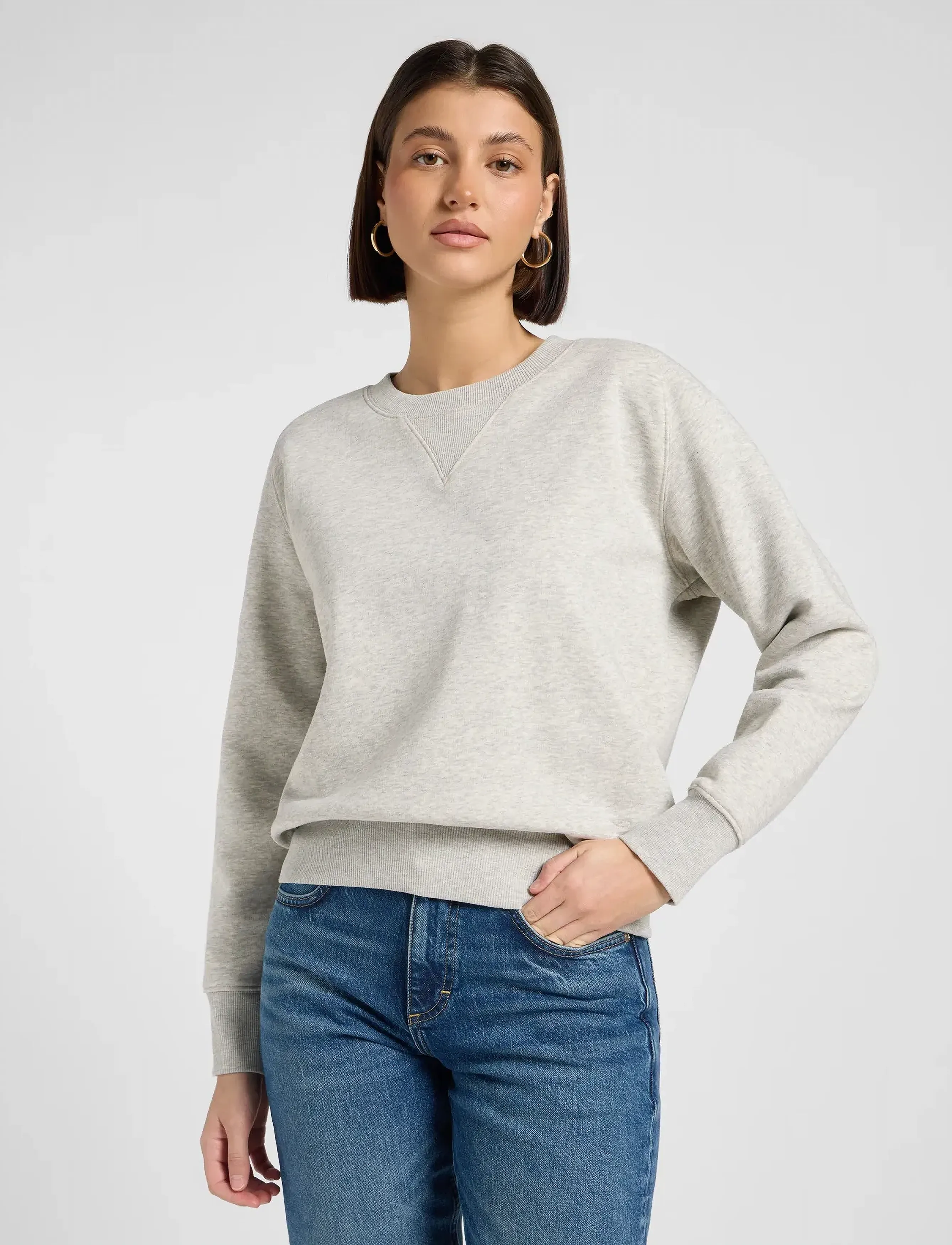 Lee Jeans RAGLAN CREW SWS - Riided - GREY HEATHER / grey