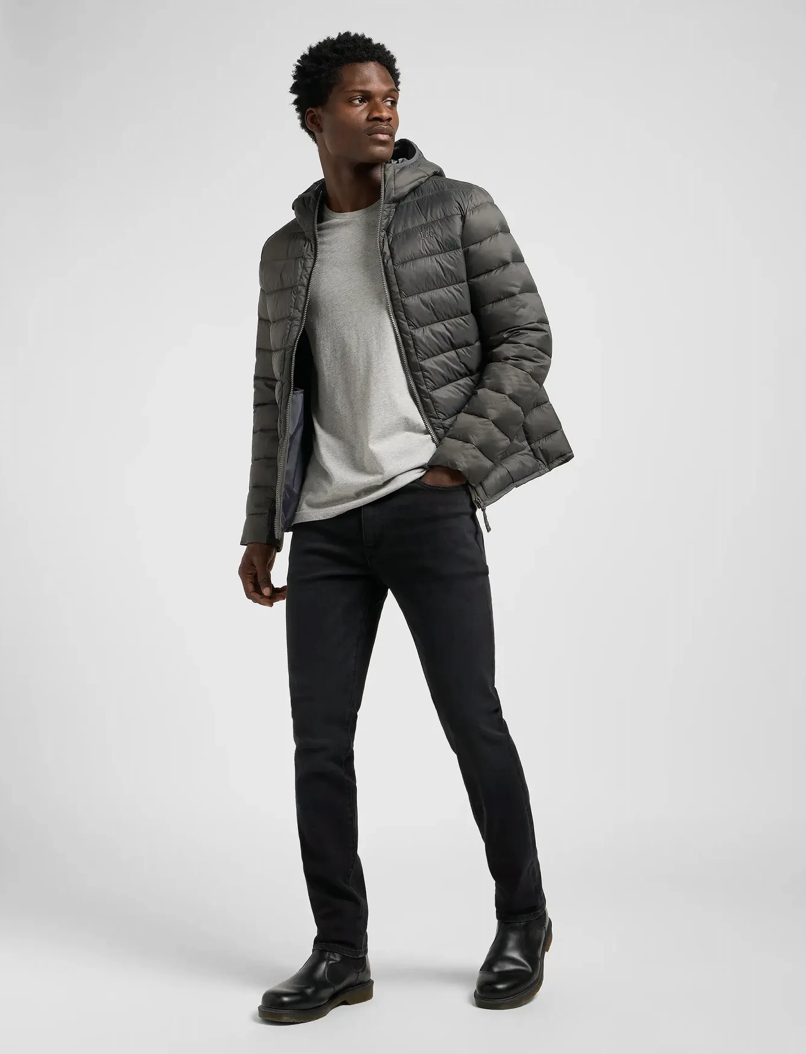 Lee Jeans - PUFFER JACKET - vinterjackor - static gray - 4